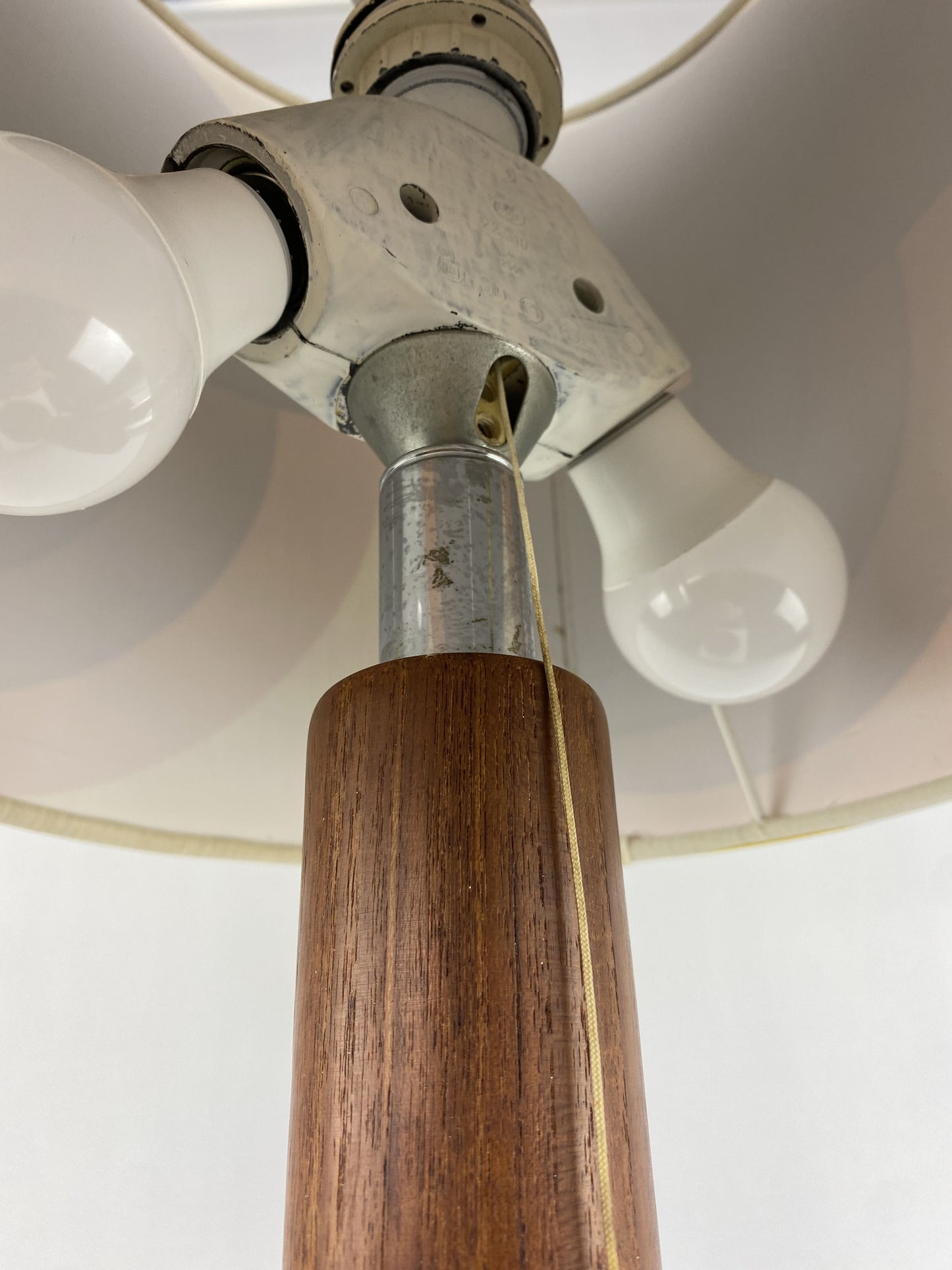 Danish teak wooden table lamp by Dyrlund from the 1960's