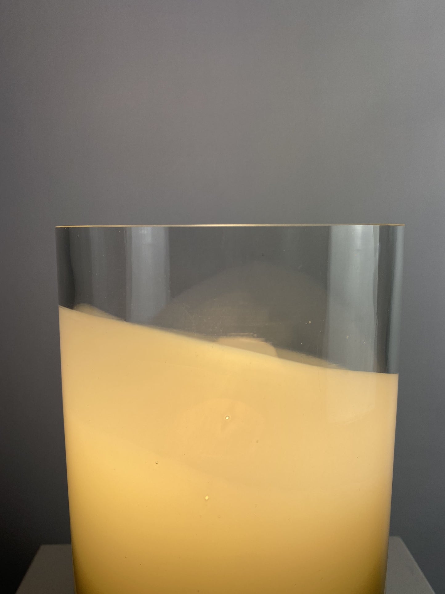 Rare olive green and clear glass Peill and Putzler table lamp 1970