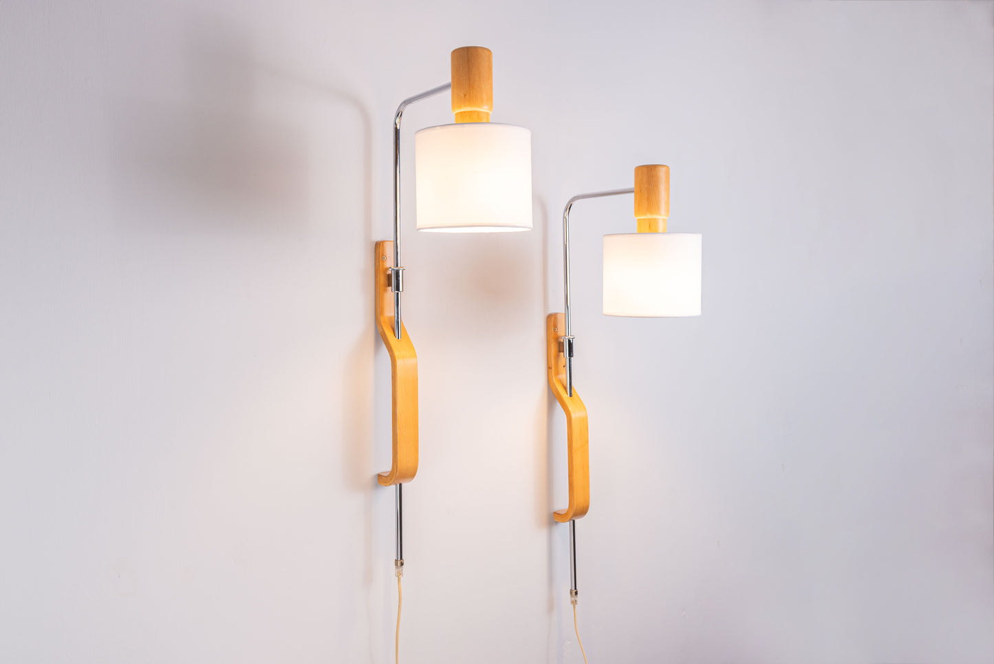 Rare pair of large wall lamps designed by Lars Bessfelt for Atelje Lyktan 1979