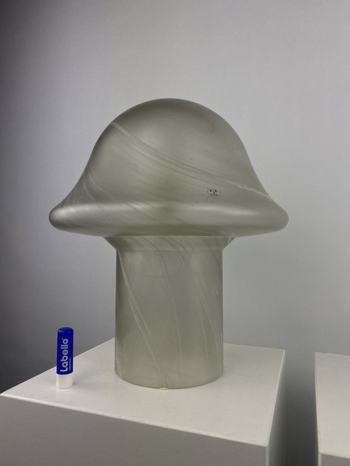1 of 3 Large clear swirl glass Peill and Putzler mushroom table lamp XL 1970