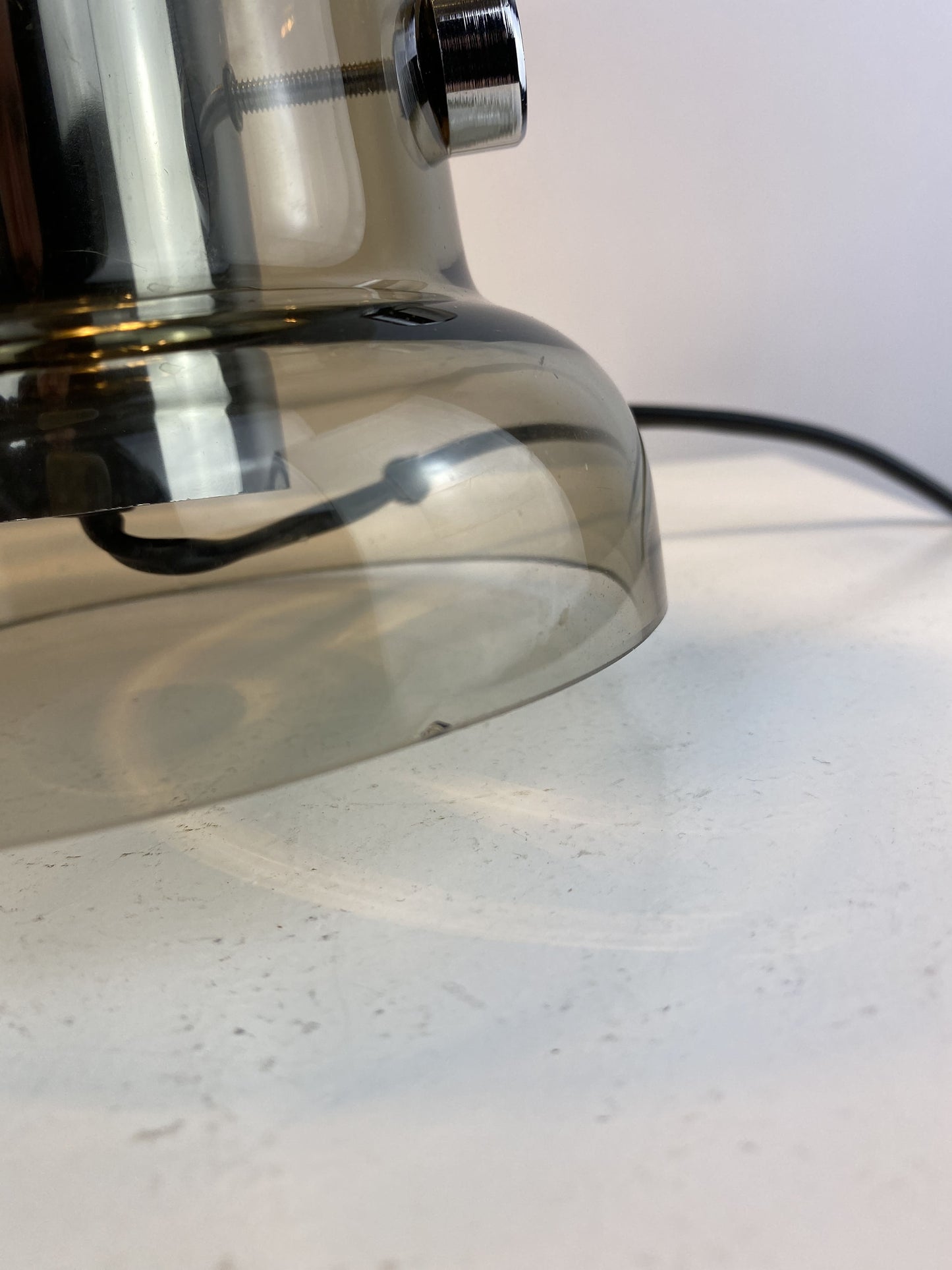 Pair of Smoked glass table lamps by Nettelhoff Leuchten from the 1970's