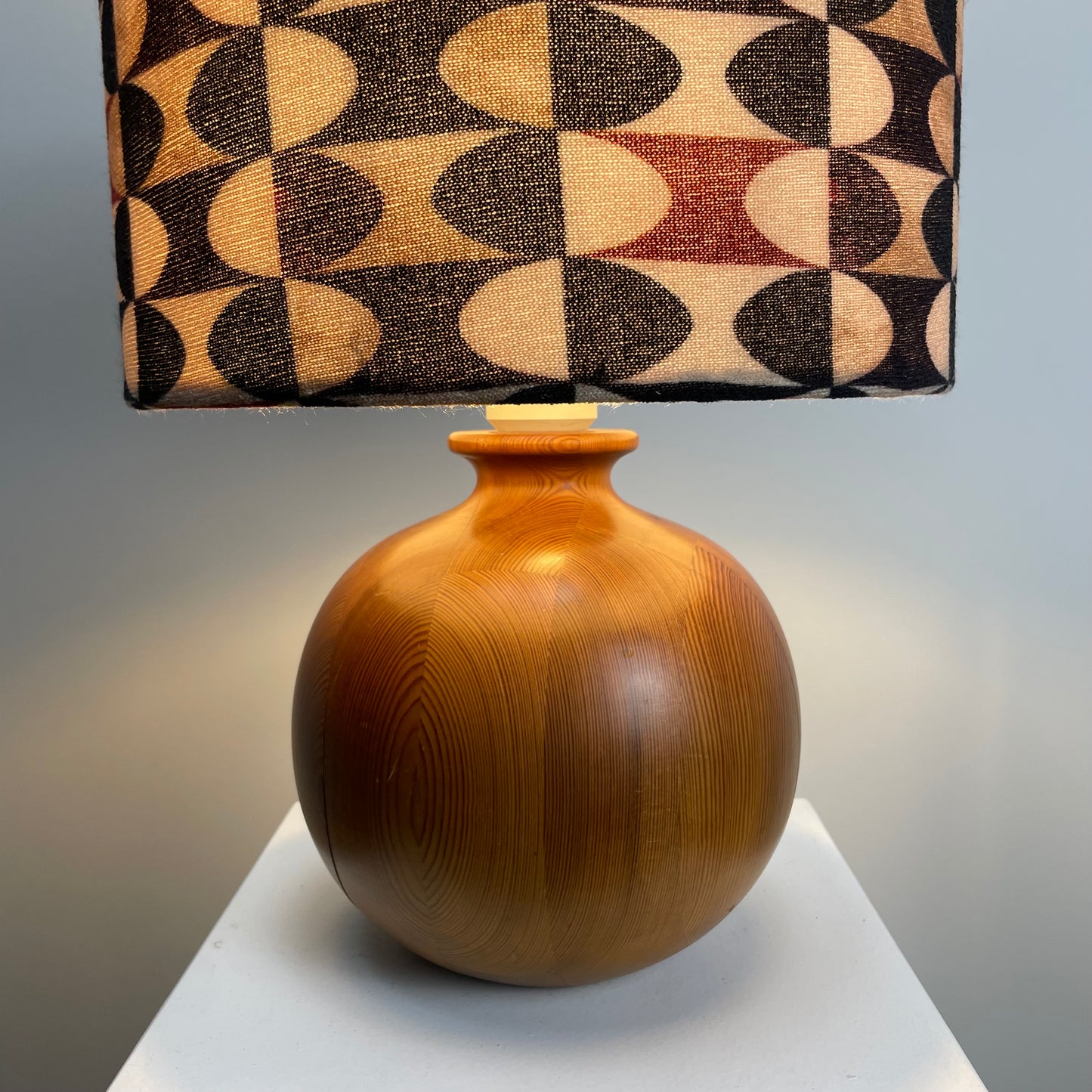 Danish teak wooden table lamp 1960