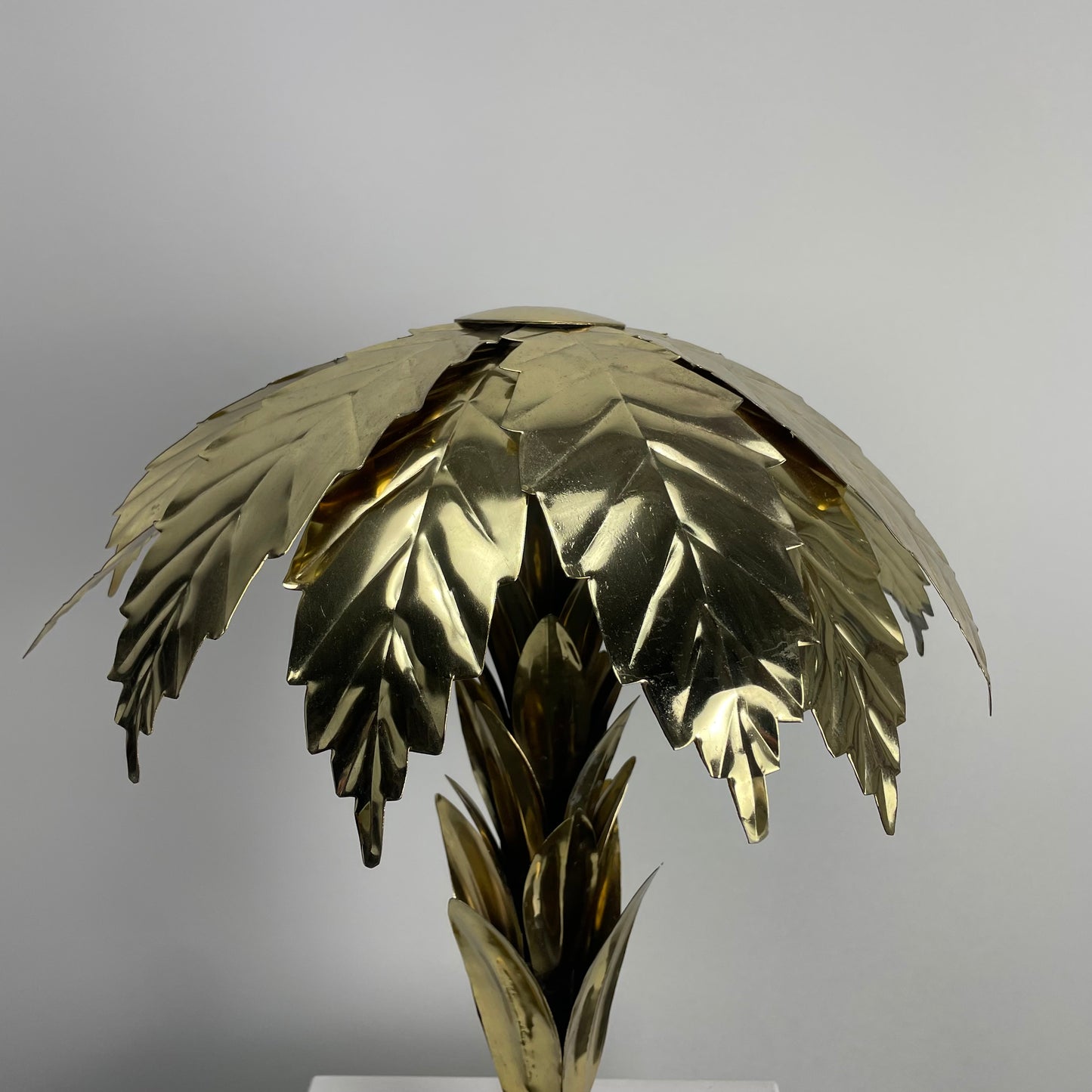 Hollywood Regency brass palm tree lamp 1960