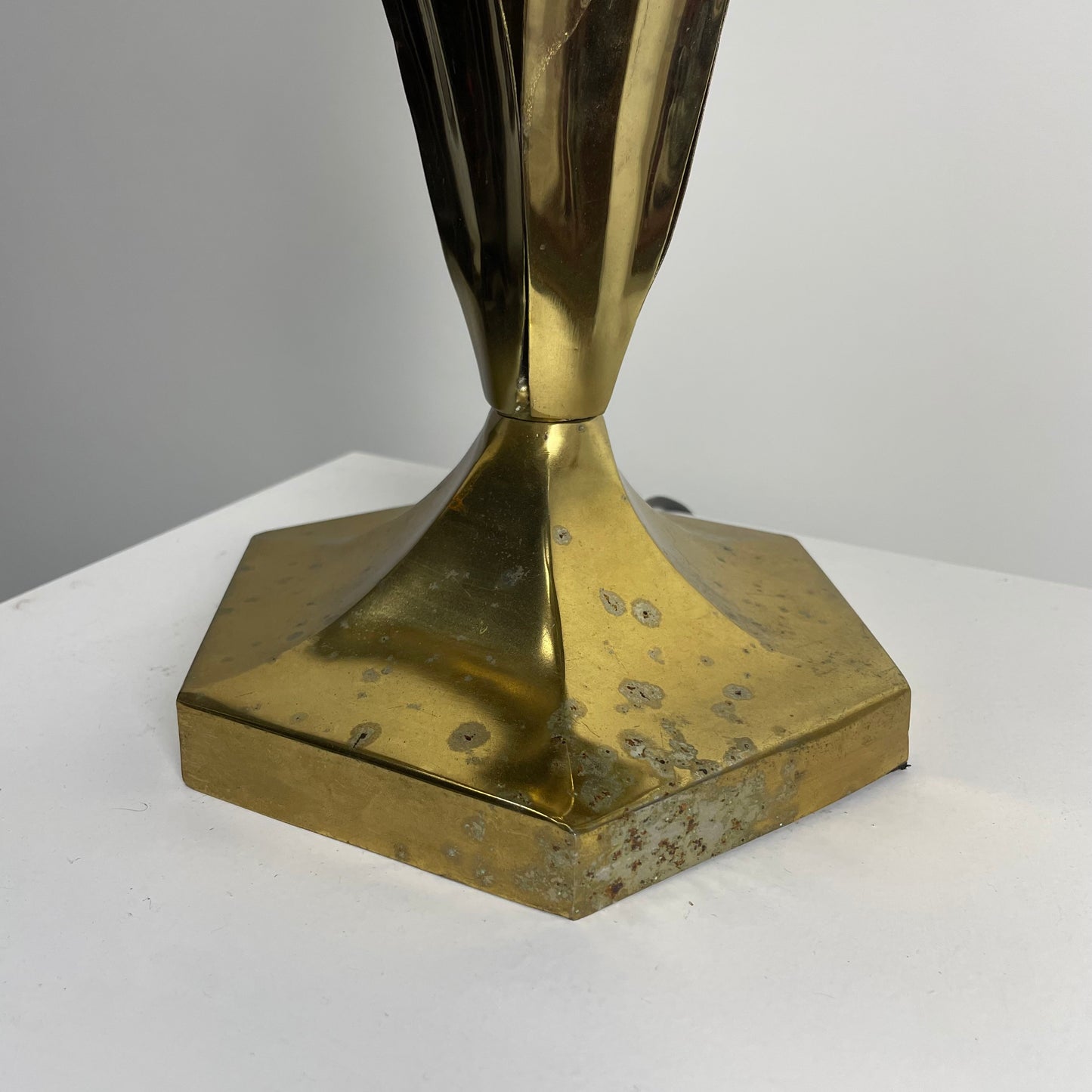 Hollywood Regency brass palm tree lamp 1960