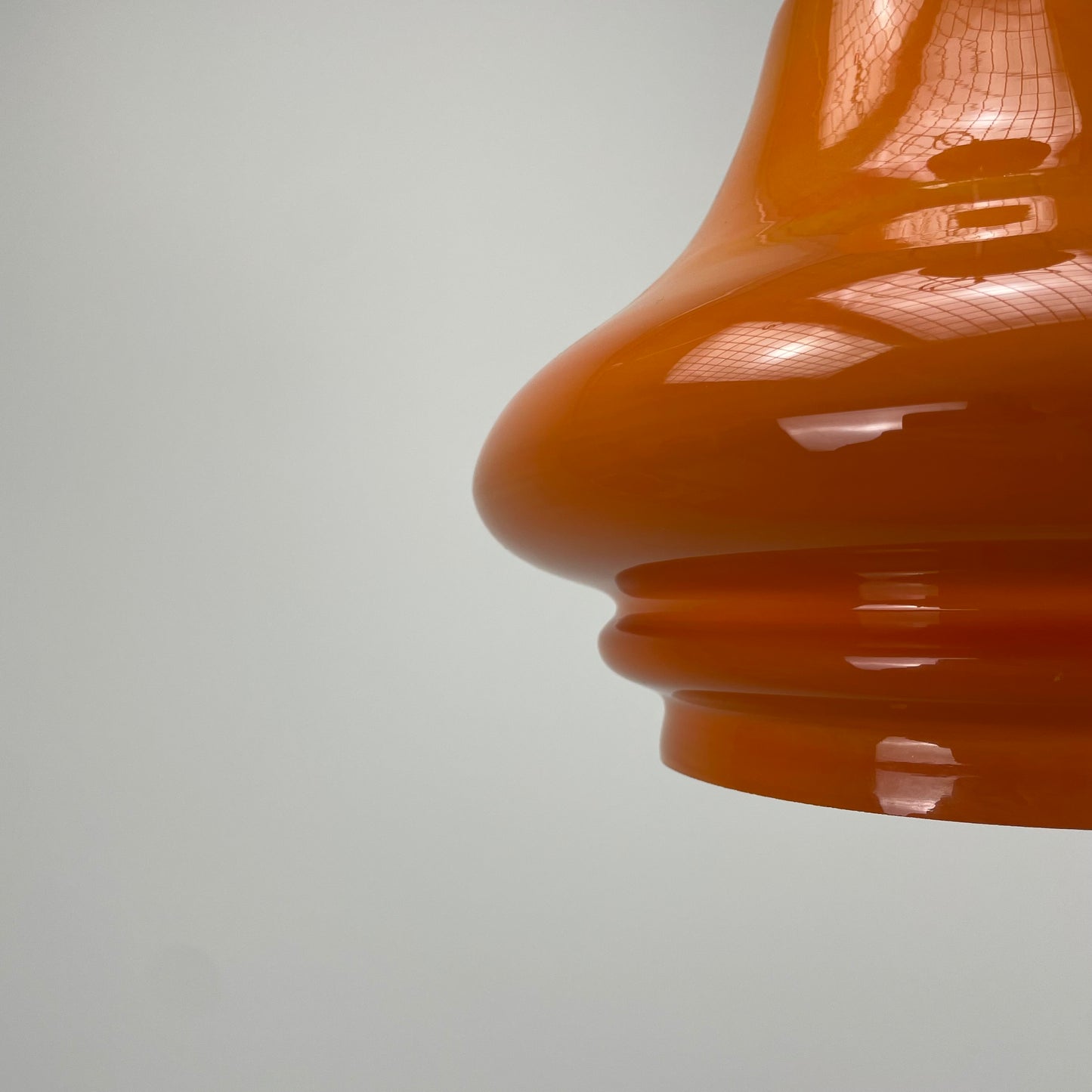 Glass orange pendant light from Germany 1960