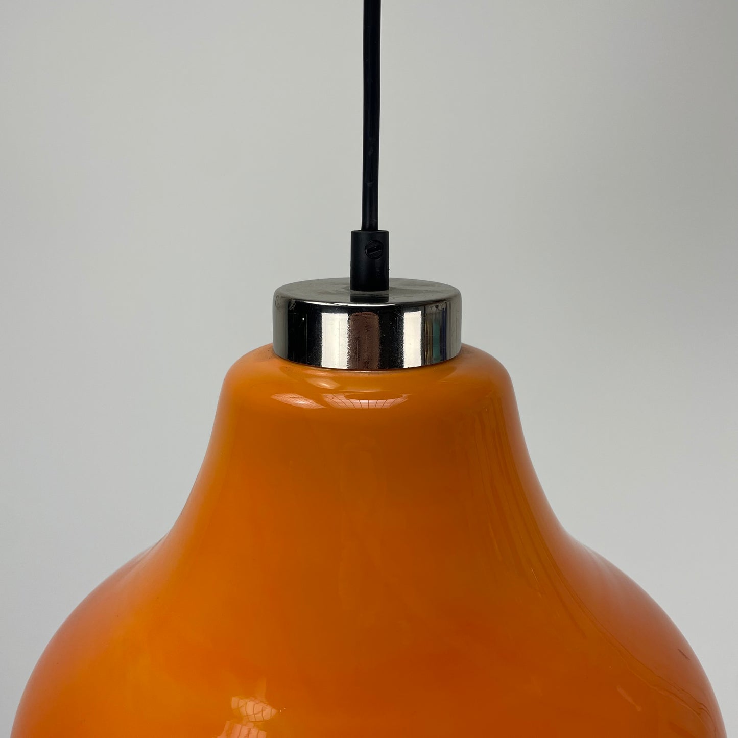 Glass orange pendant light from Germany 1960