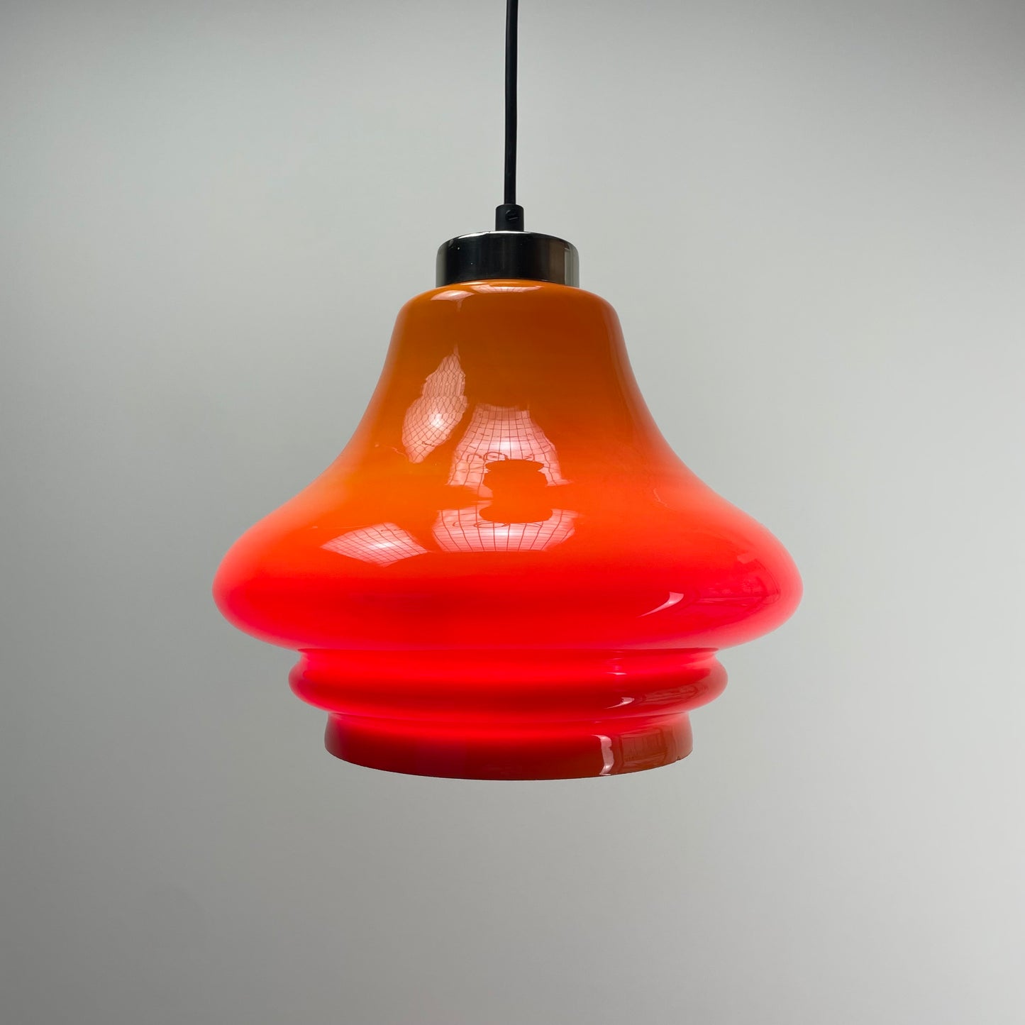 Glass orange pendant light from Germany 1960