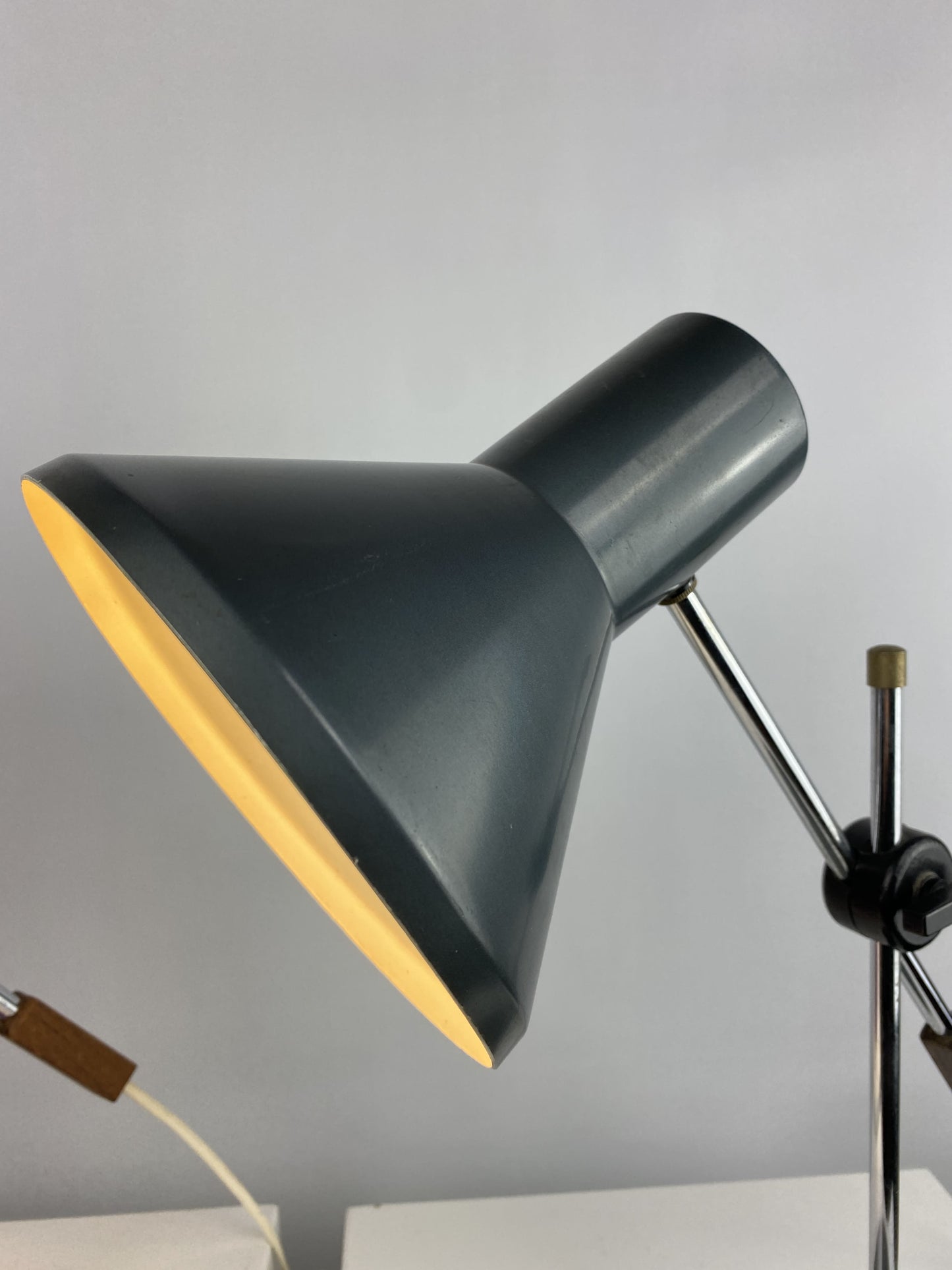 Grey/blue Anvia desk lights designed by J. Hoogervorst in 1960