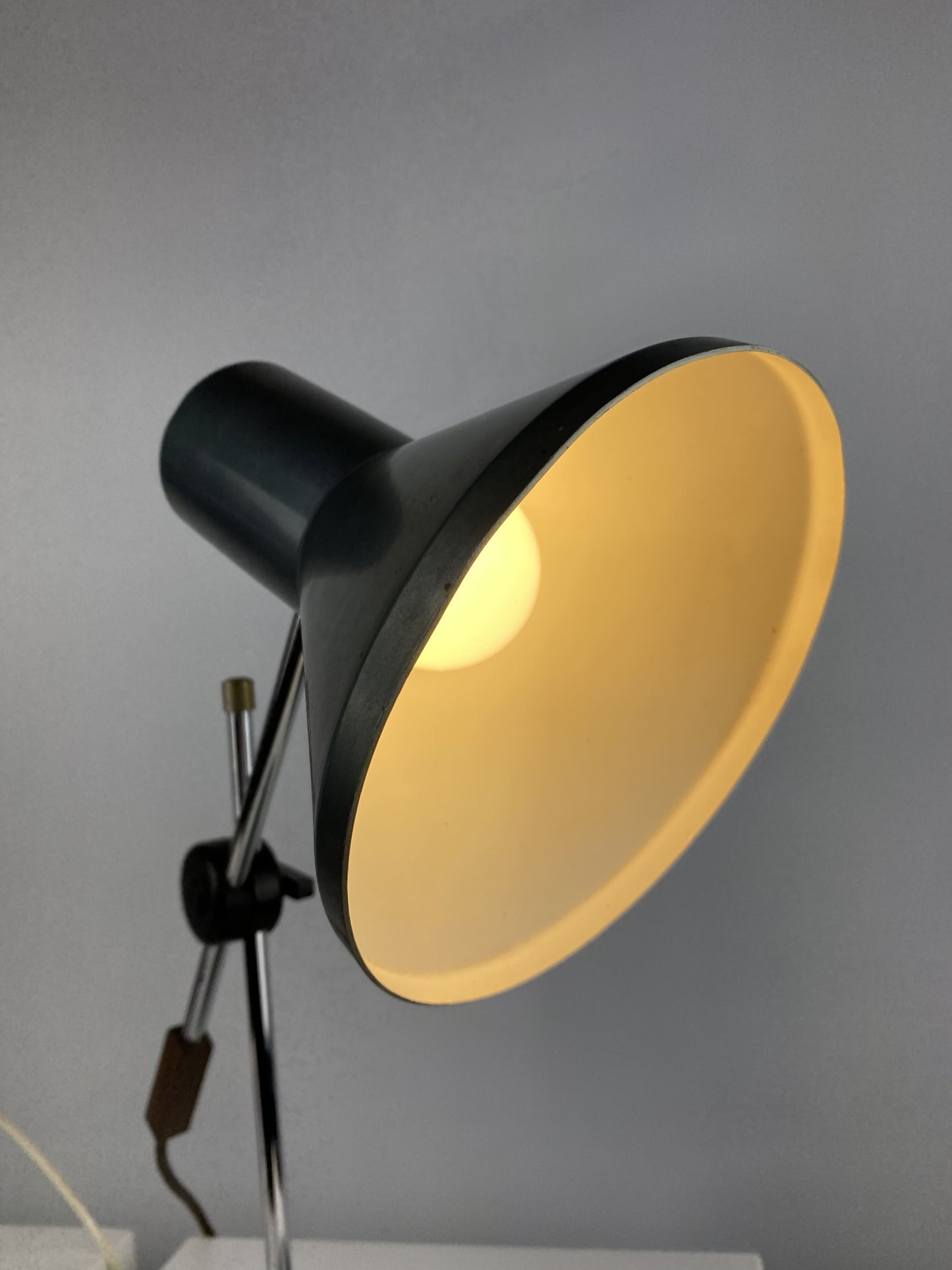 Grey/blue Anvia desk lights designed by J. Hoogervorst in 1960