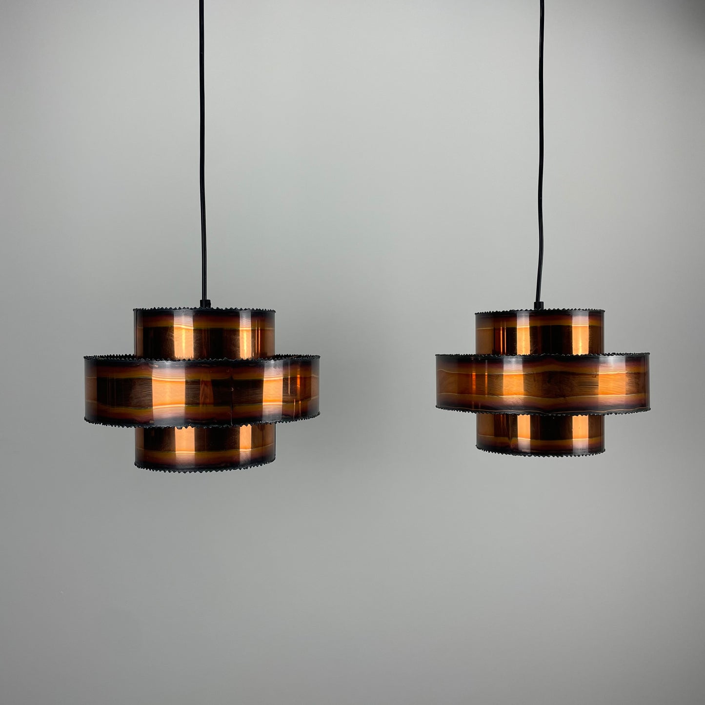 Pair of copper pendant lamps by Svend Aage Holm Sørensen 1960