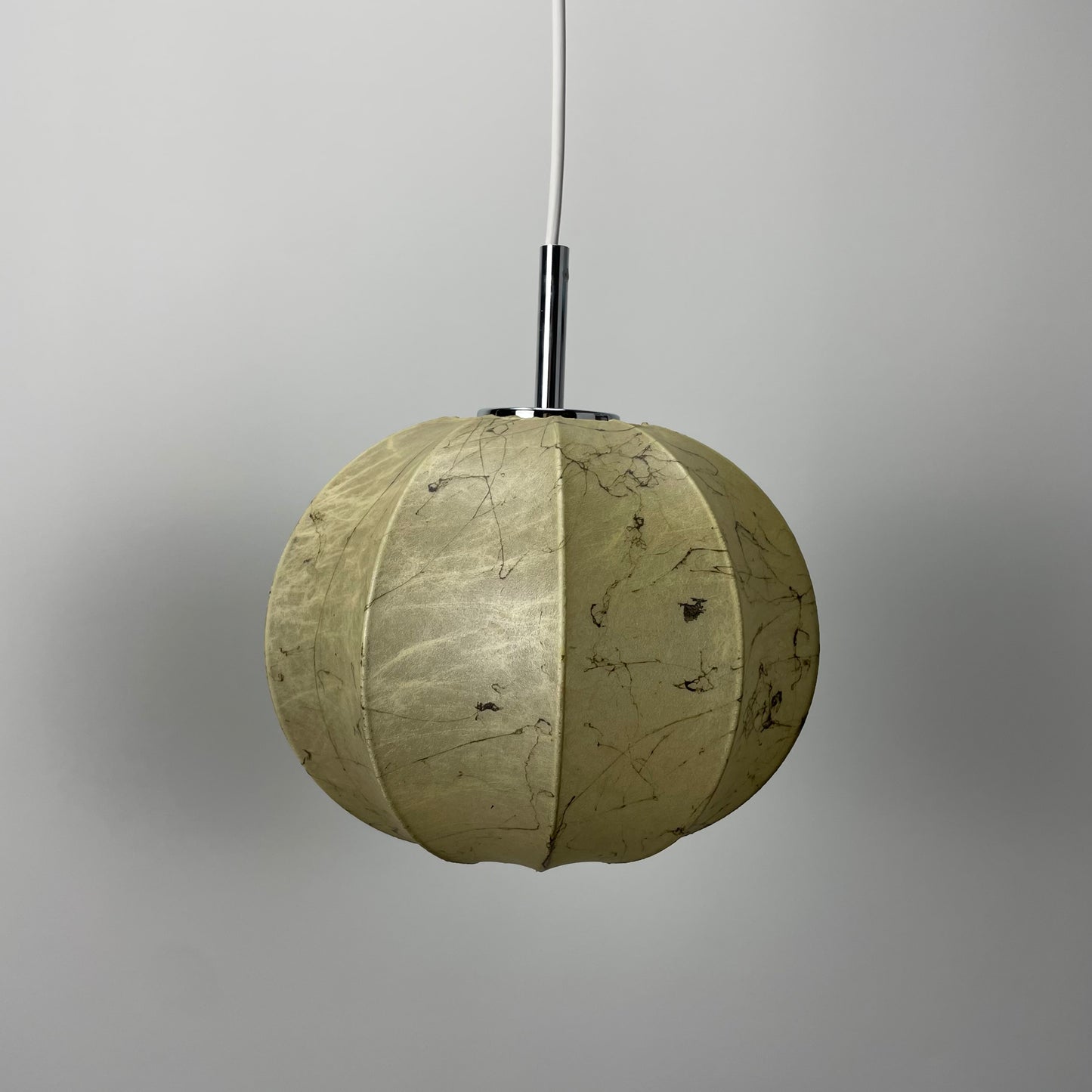 Pair of two cocoon pendant lamps by Goldkant Leuchten 1960