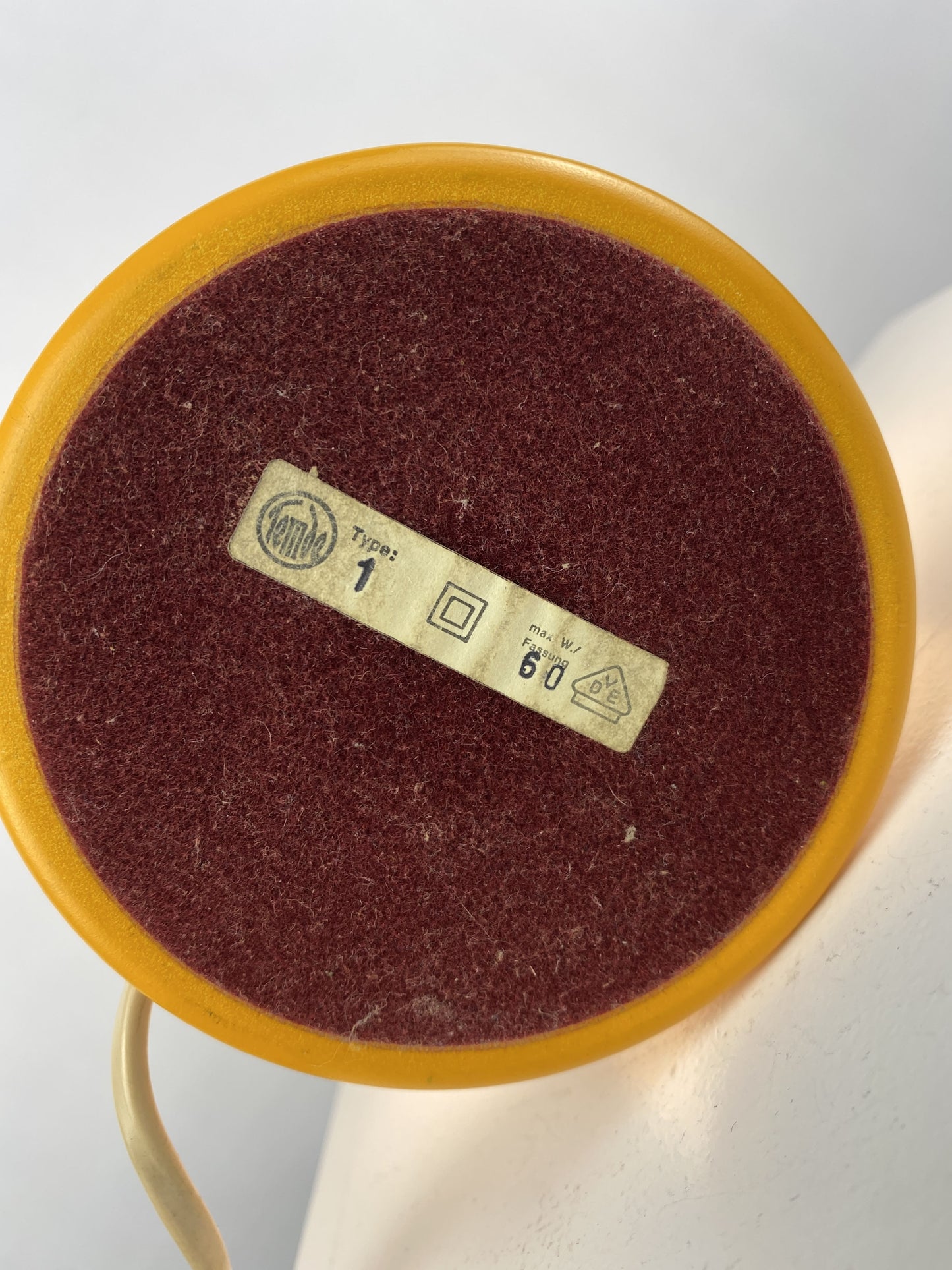 Temde leuchten yellow and white glass table lamp type 1