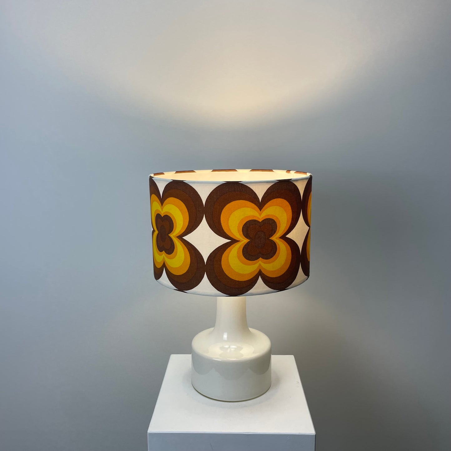 1 of 2 White glass table lamp by Holmegaard 1960
