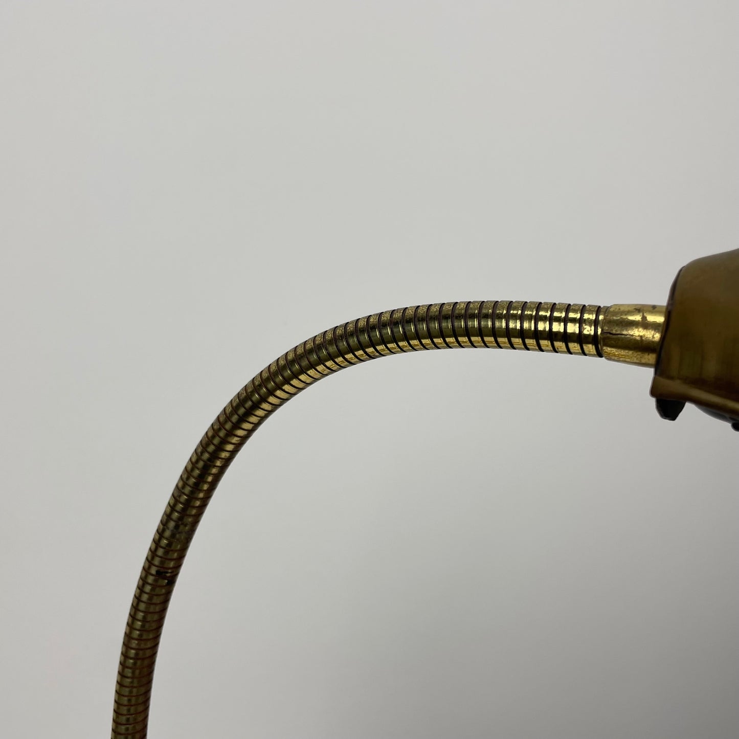 French brass table lamp with shell shaped shade 1950