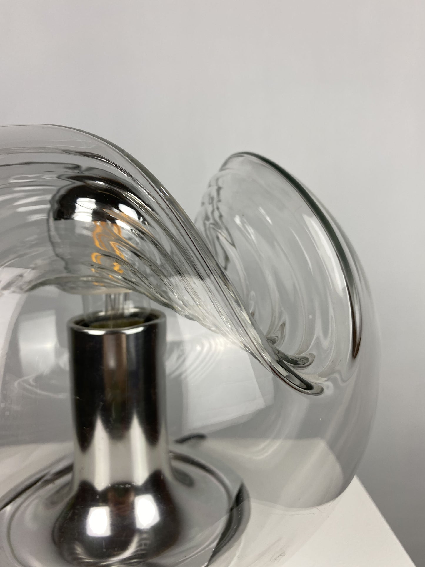 Waved glass table lamp TA21 Futura by Peill and Putzler 1960