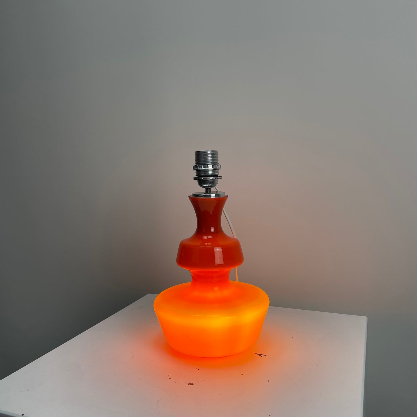 Orange glass table lamp by Glasfabriek De Rupel N.V. for Massive 1960