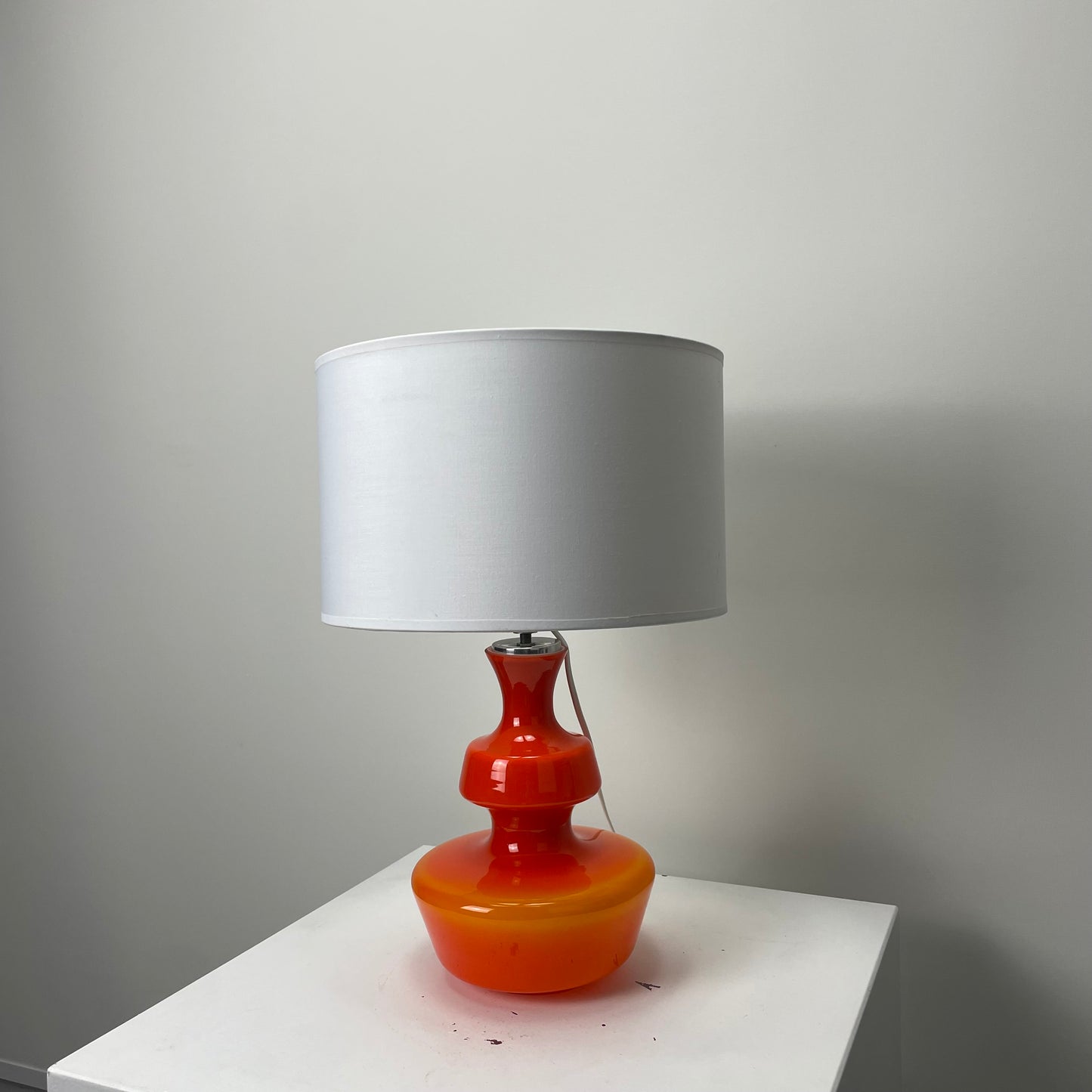 Orange glass table lamp by Glasfabriek De Rupel N.V. for Massive 1960