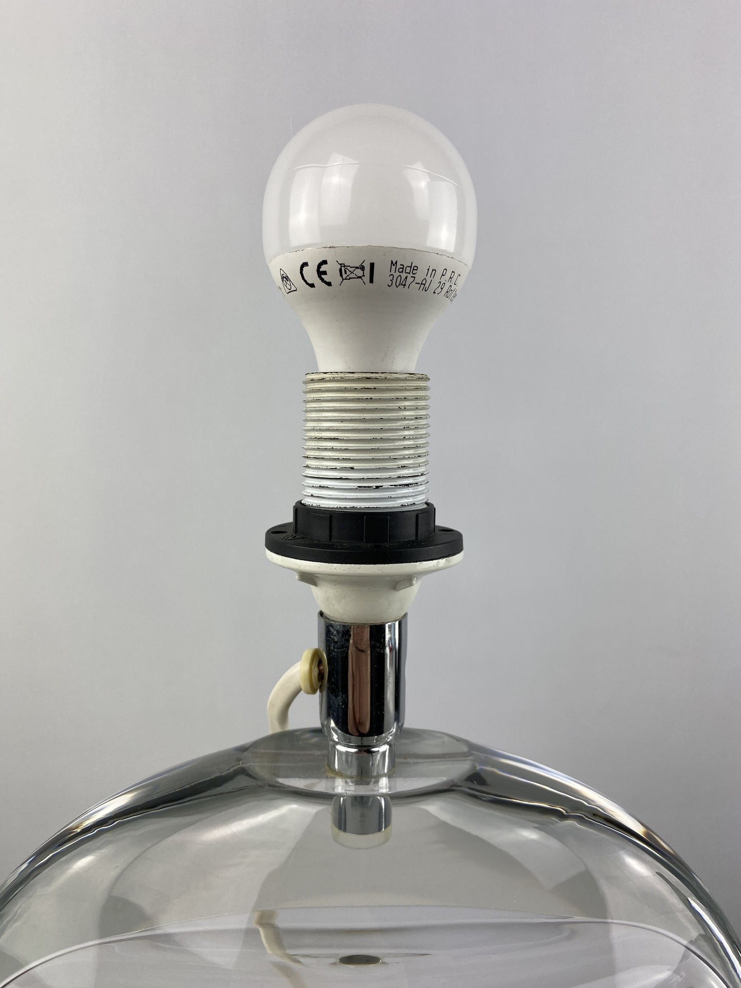Rare glass table lamp by Peill And Putzler from 1980