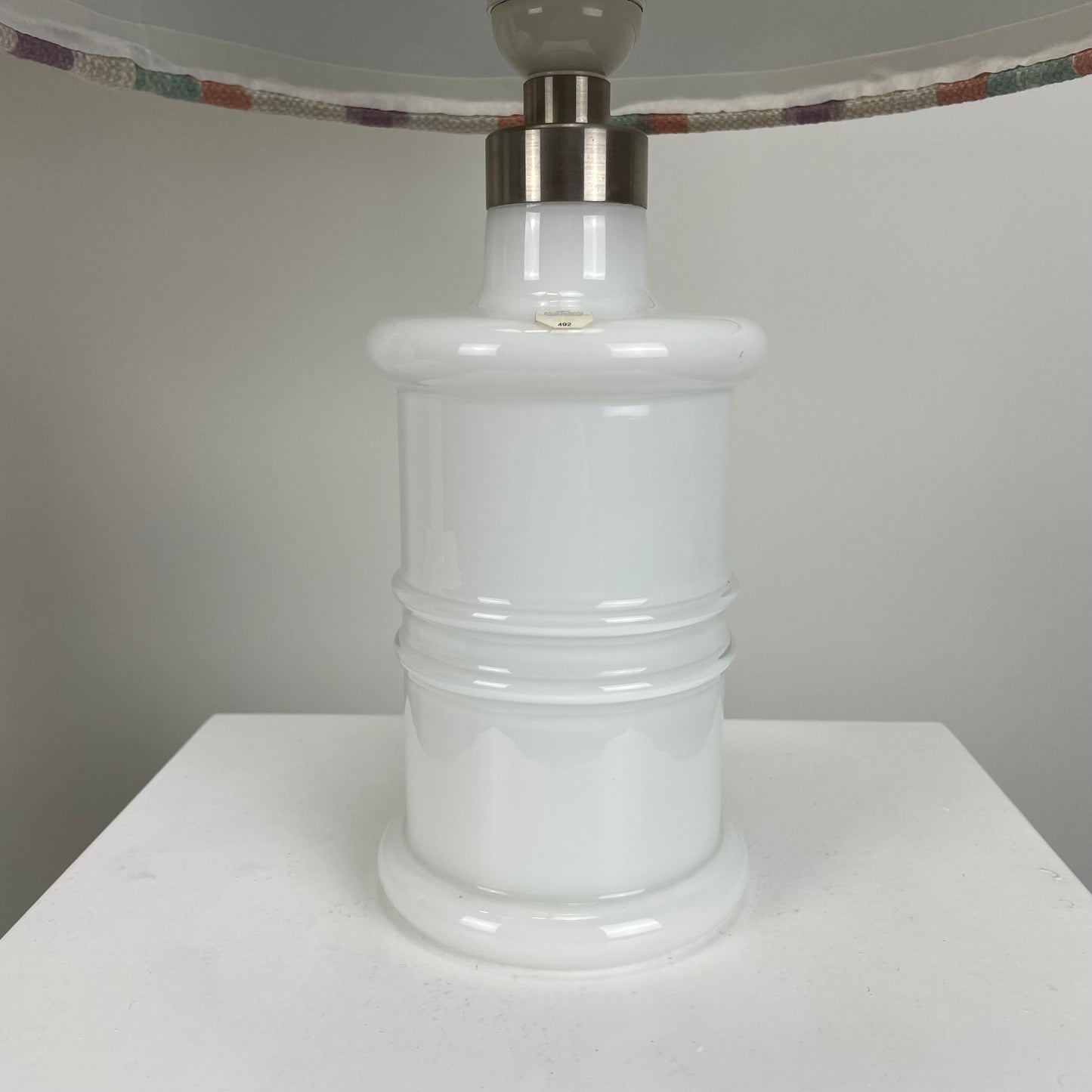 Pair of white glass Holmegaard table lamps 1970