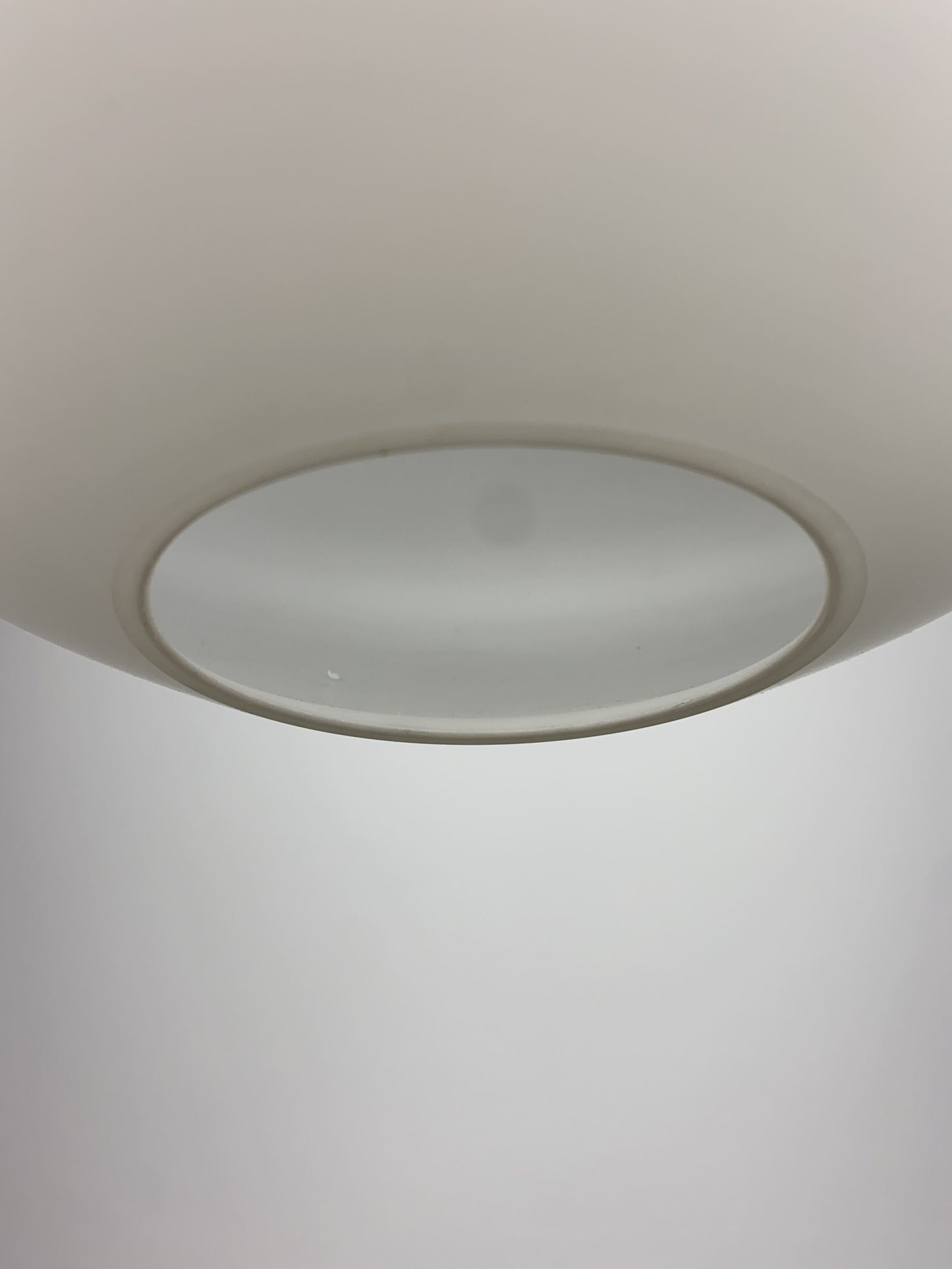 White glass Bulbo pendant light by Johansson-Pape Iittala for Finland Stockmann-Orno A.B Kerava 1954