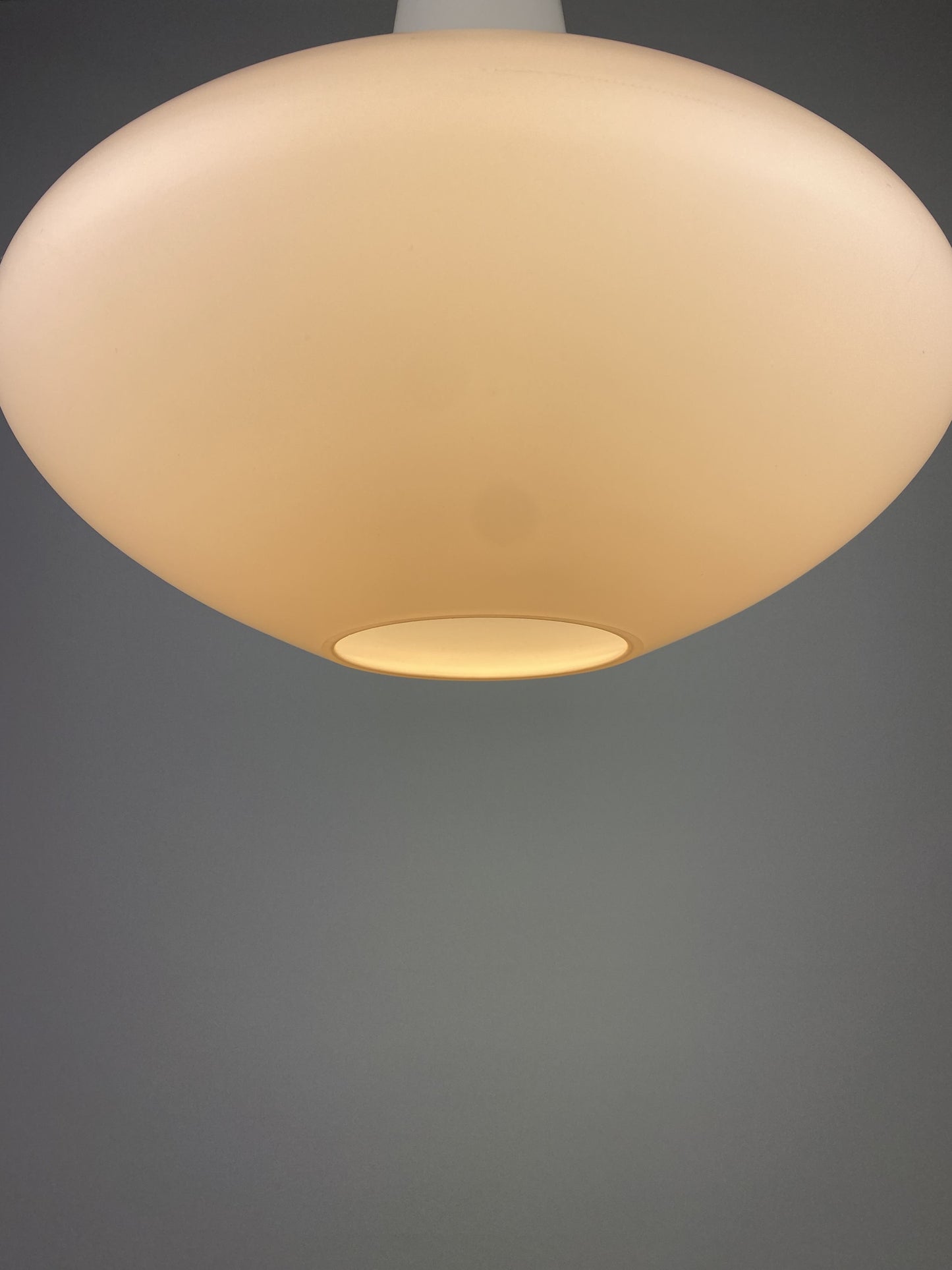 White glass Bulbo pendant light by Johansson-Pape Iittala for Finland Stockmann-Orno A.B Kerava 1954