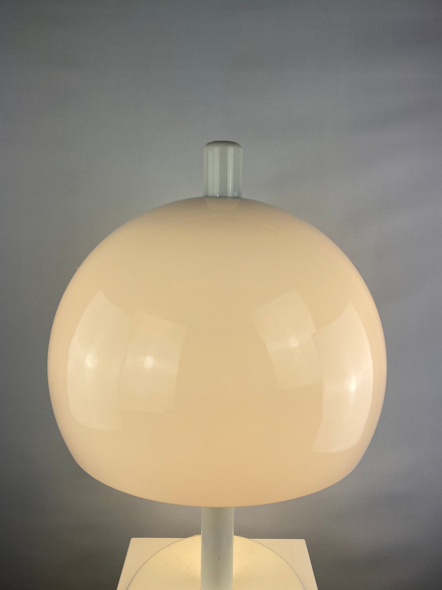 Large mid-century fully white acrylic mushroom table lamp XL, 1970