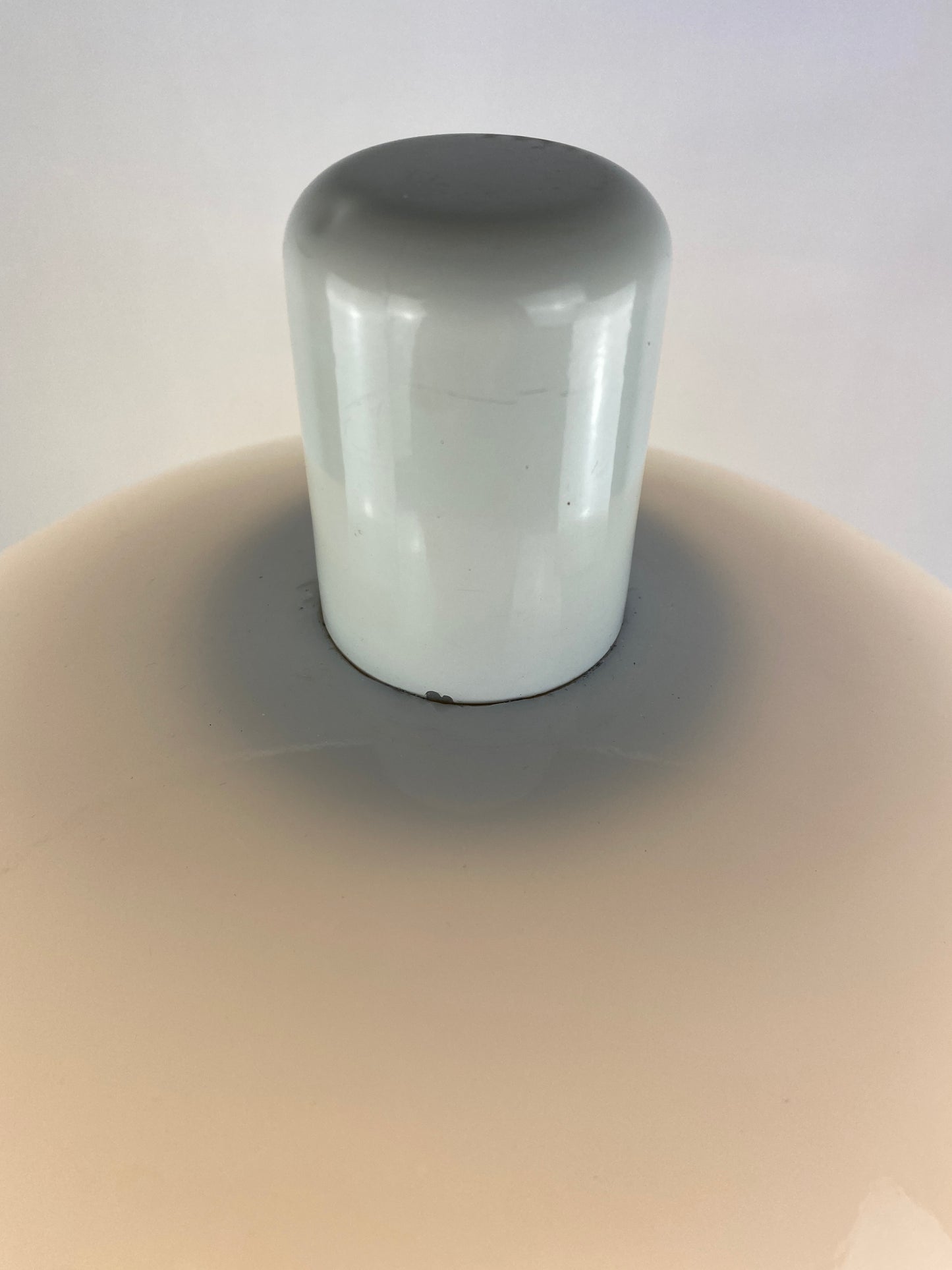 Large mid-century fully white acrylic mushroom table lamp XL, 1970