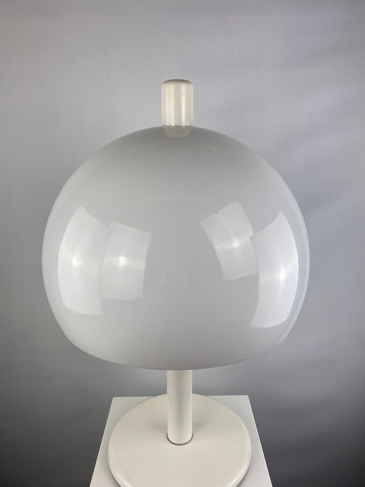 Large mid-century fully white acrylic mushroom table lamp XL, 1970