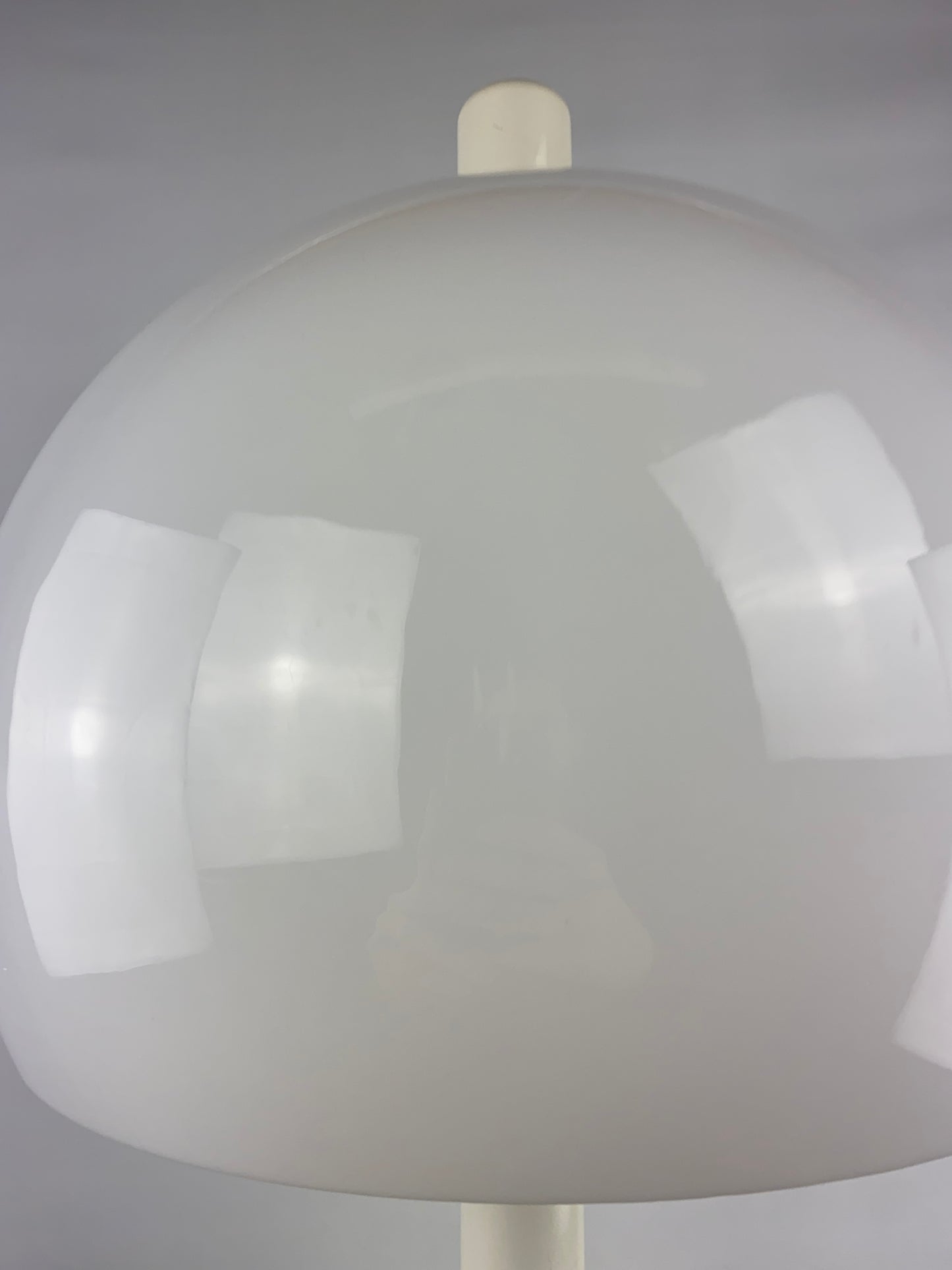Large mid-century fully white acrylic mushroom table lamp XL, 1970