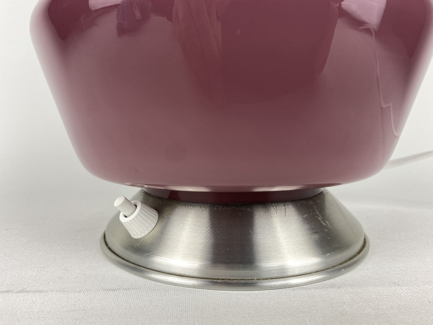 Purple glass table lamp by Glasfabriek De Rupel N.V. for Massive