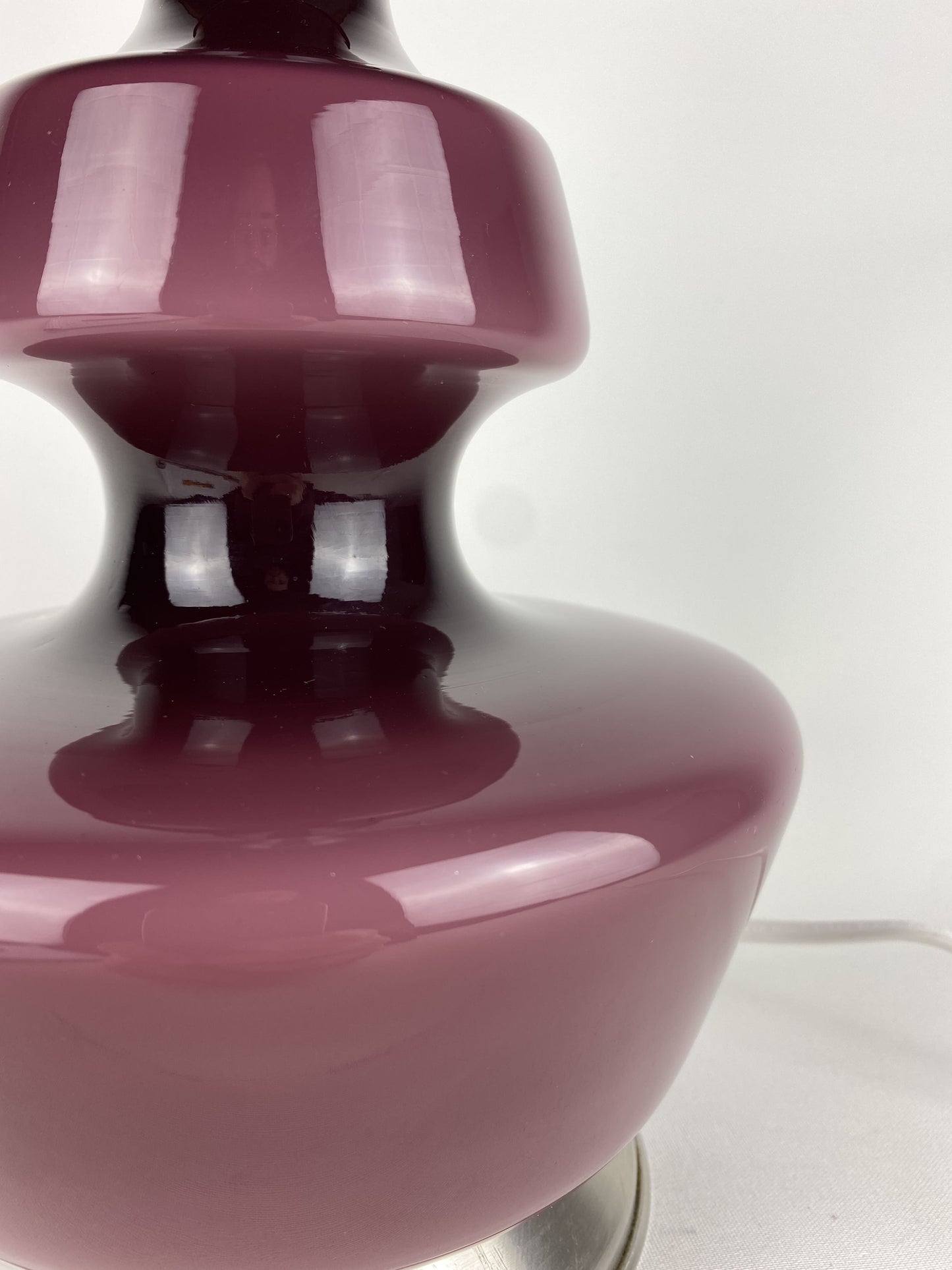 Purple glass table lamp by Glasfabriek De Rupel N.V. for Massive