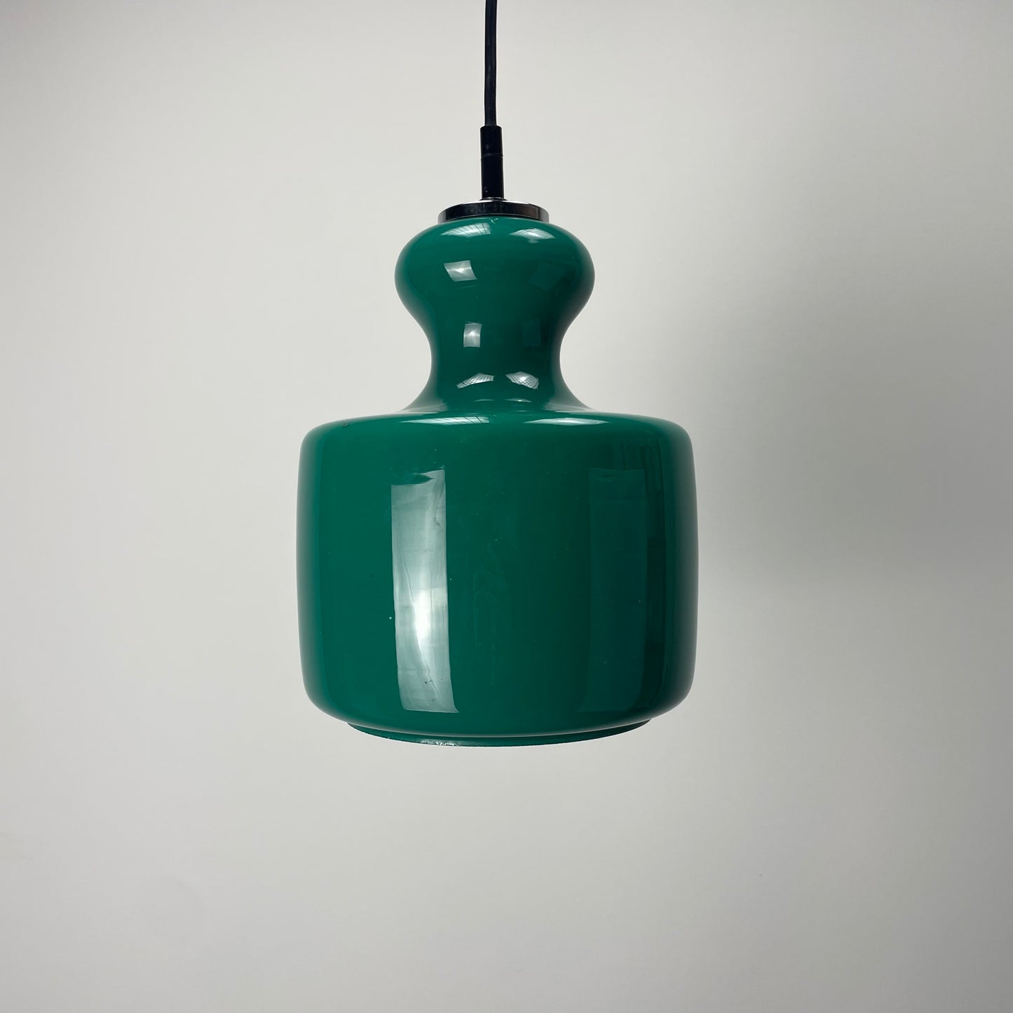 Rare Galaxy green glass pendant light by Peill and Putzler 1960