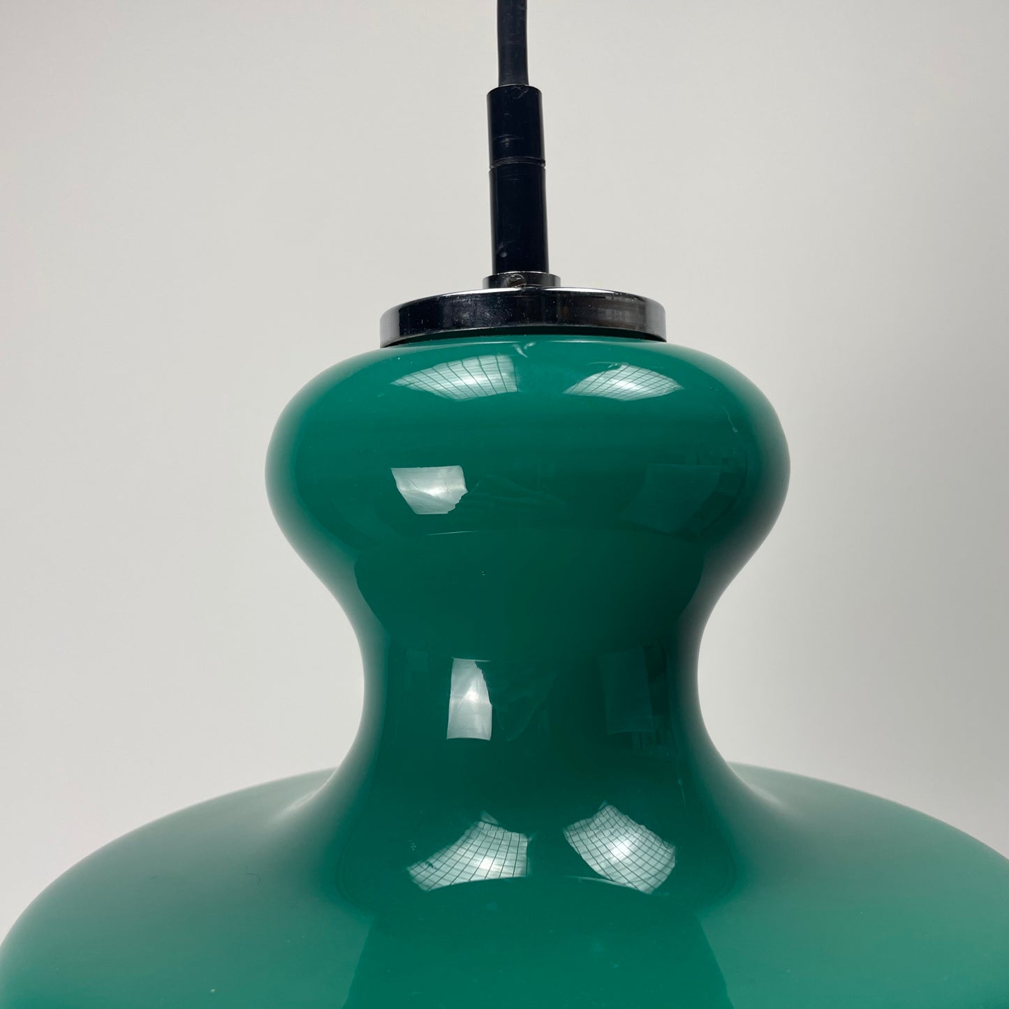 Rare Galaxy green glass pendant light by Peill and Putzler 1960