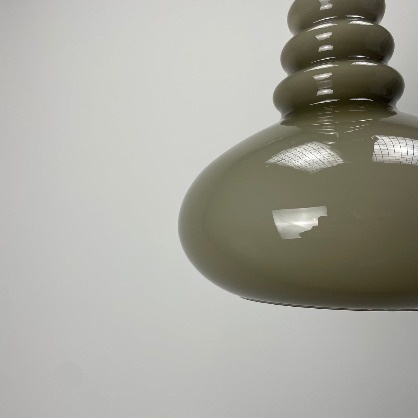 Grey glass pendant lamp by Peill & Putzler 1960