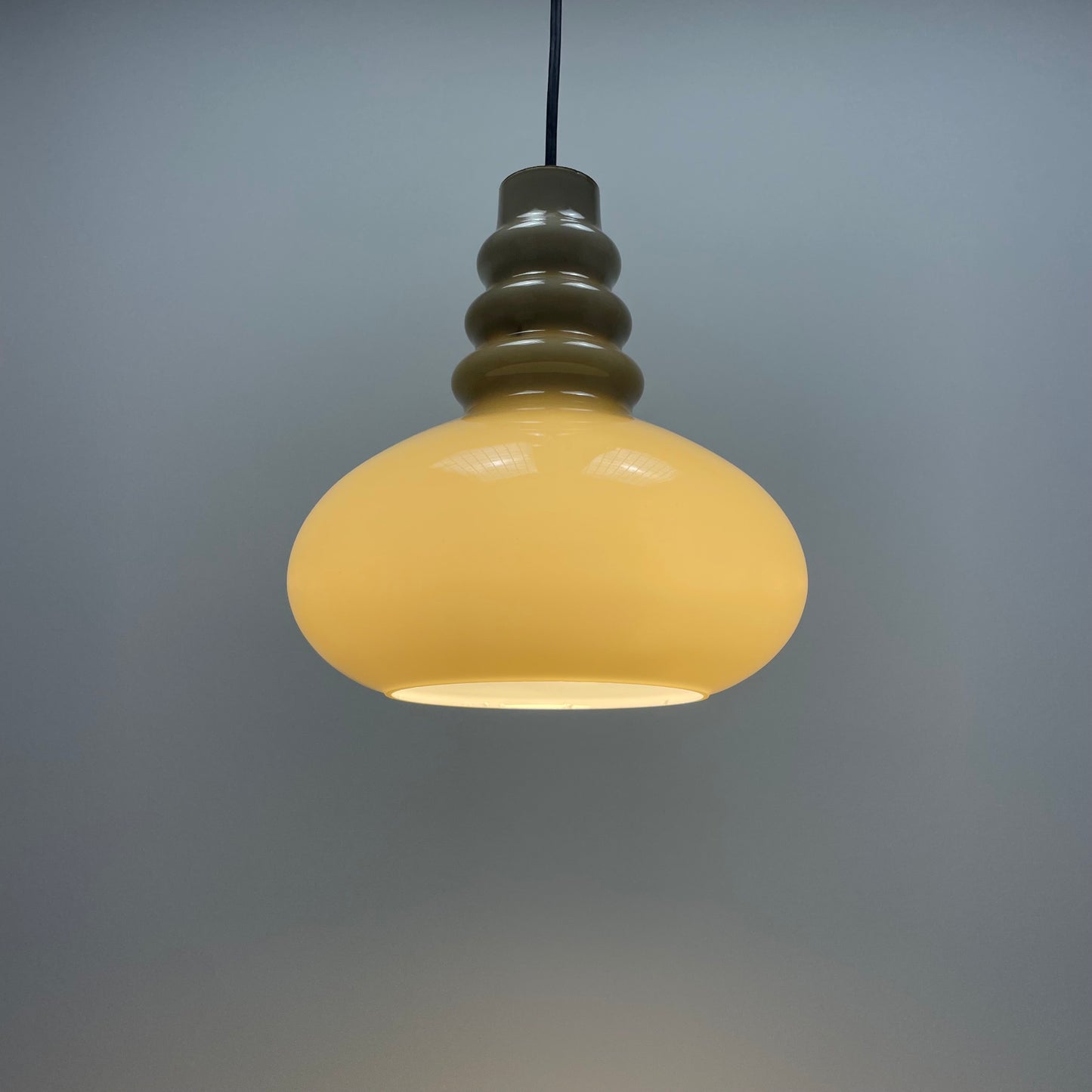 Grey glass pendant lamp by Peill & Putzler 1960