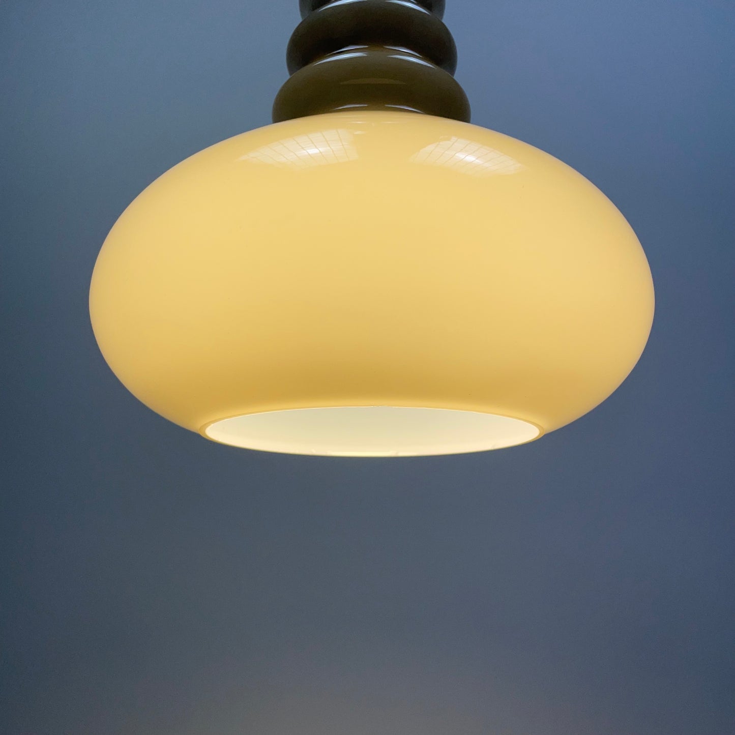 Grey glass pendant lamp by Peill & Putzler 1960