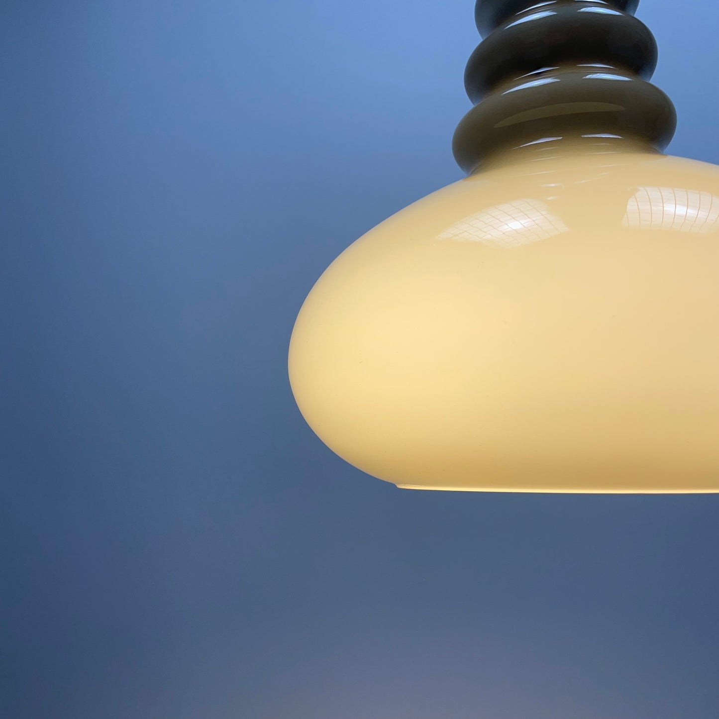 Grey glass pendant lamp by Peill & Putzler 1960