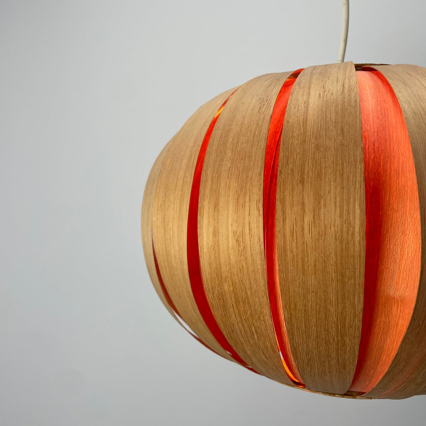 Bamboo globe pendant lamp 1960
