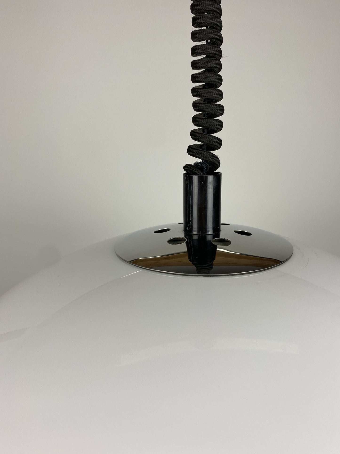 Vintage white plexiglass/acrylic pendant light by GePo Amsterdam XL 1975
