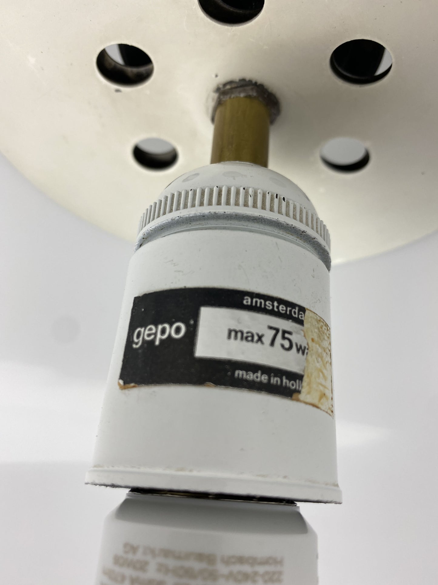 Vintage white plexiglass/acrylic pendant light by GePo Amsterdam XL 1975