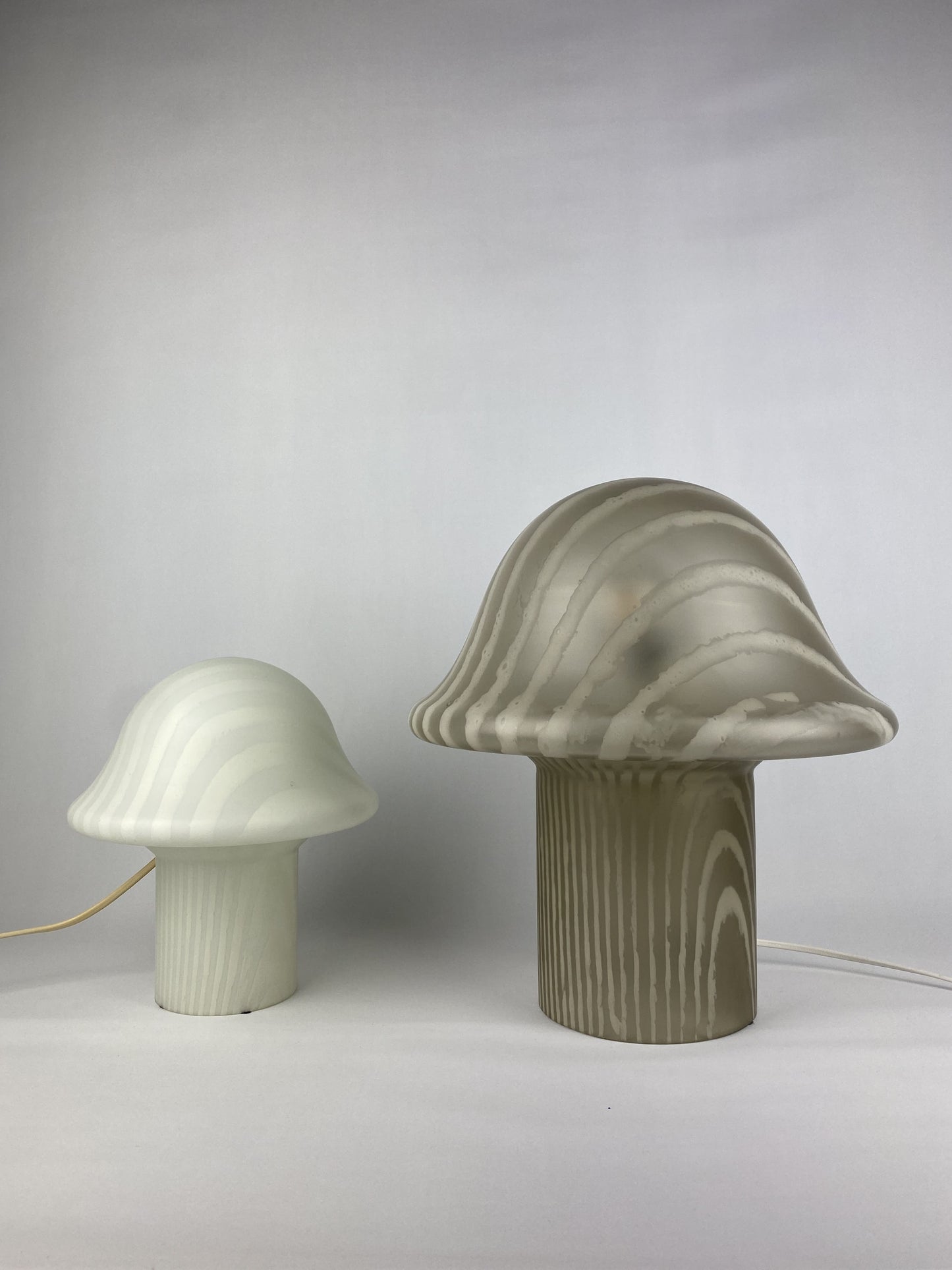 Large Smoked glass Peill and Putzler mushroom table lamp XL 1970