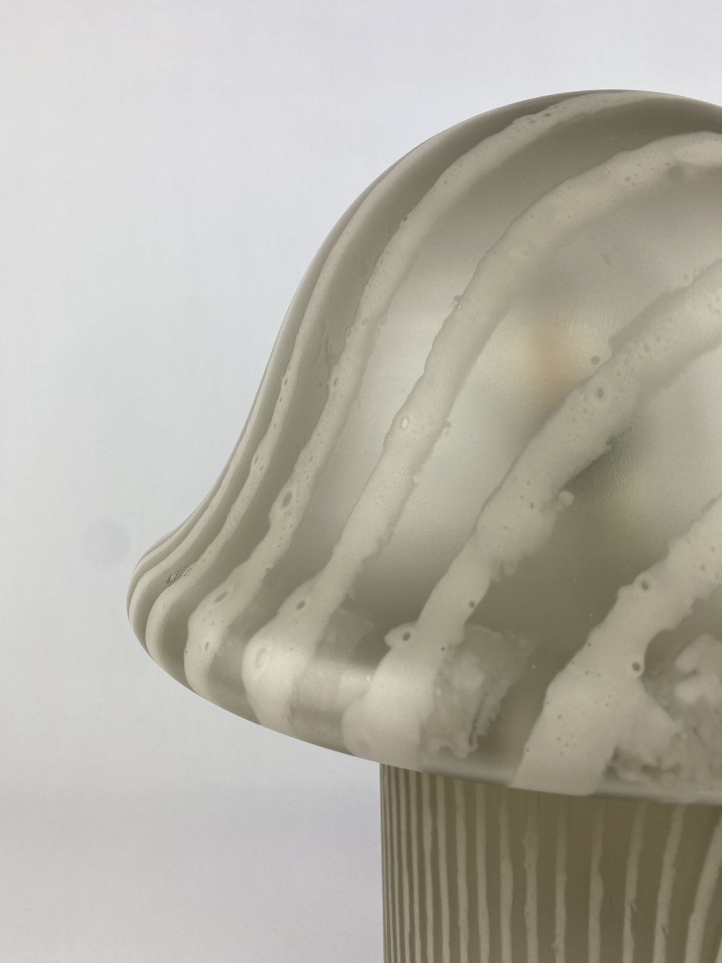 Large Smoked glass Peill and Putzler mushroom table lamp XL 1970