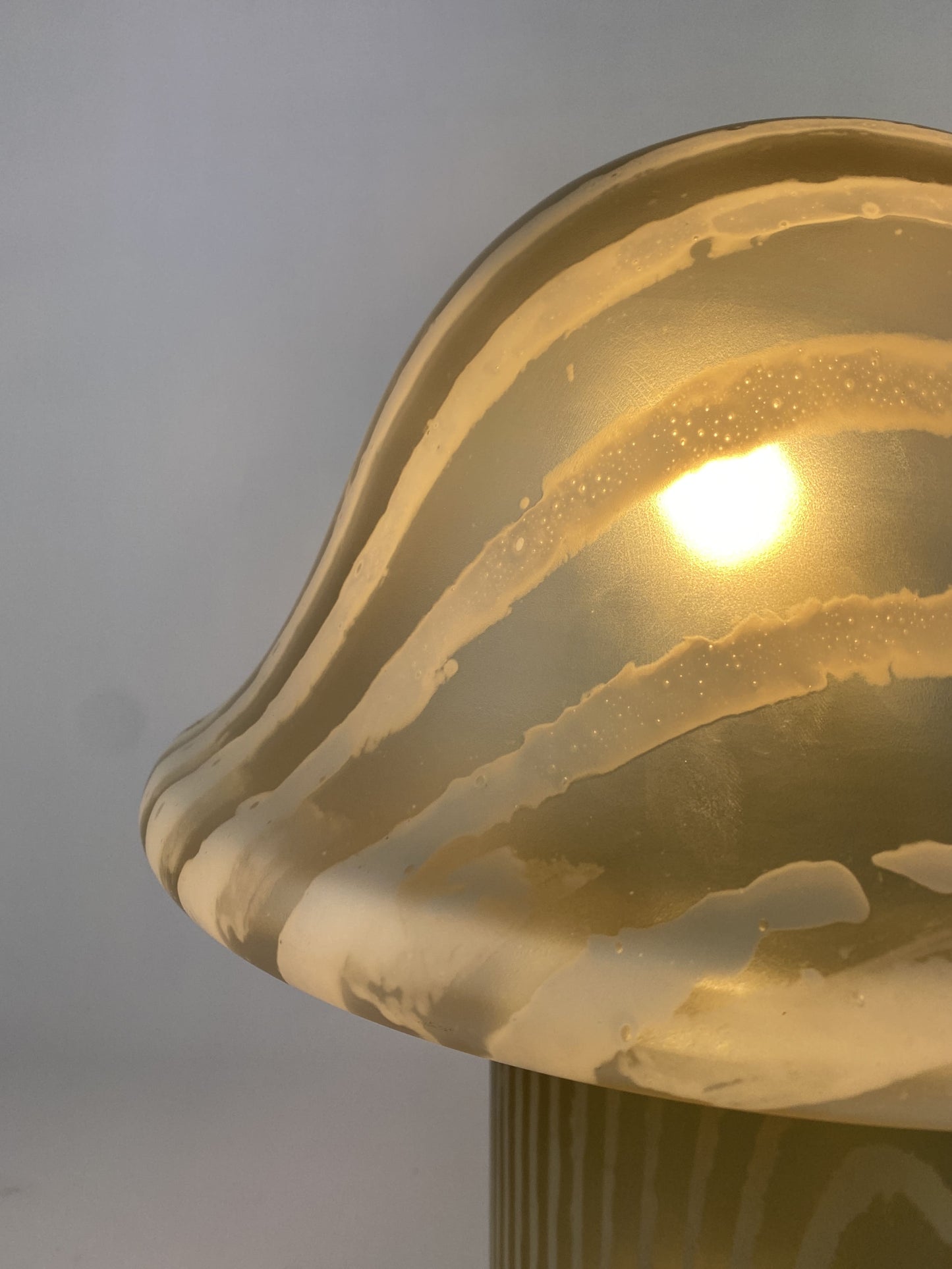 Large Smoked glass Peill and Putzler mushroom table lamp XL 1970