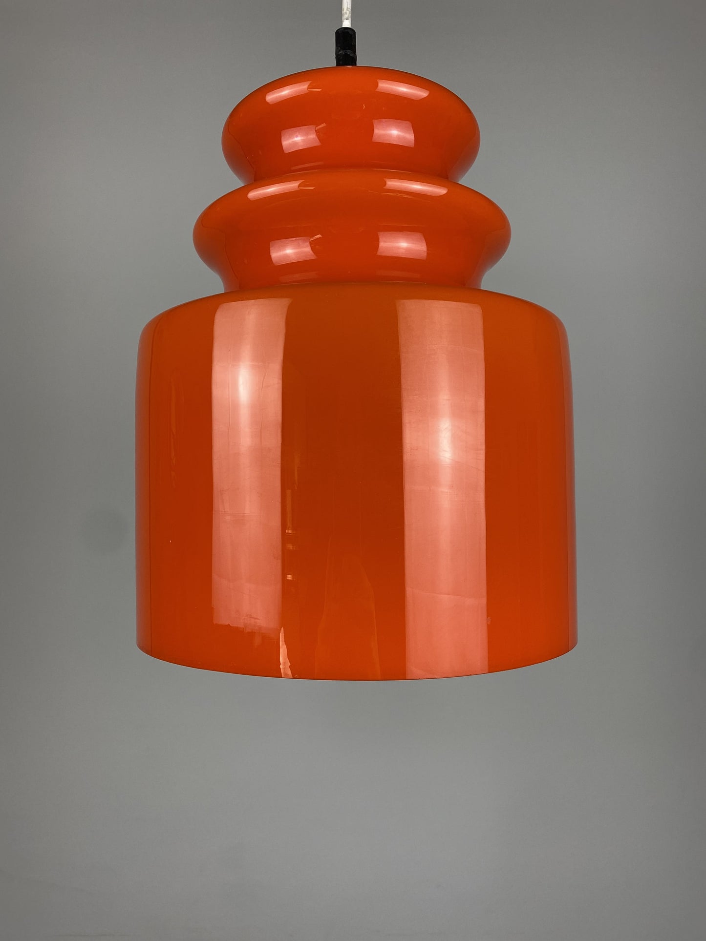 Vintage Orange glass pendant light by Peill and Putzler 1960