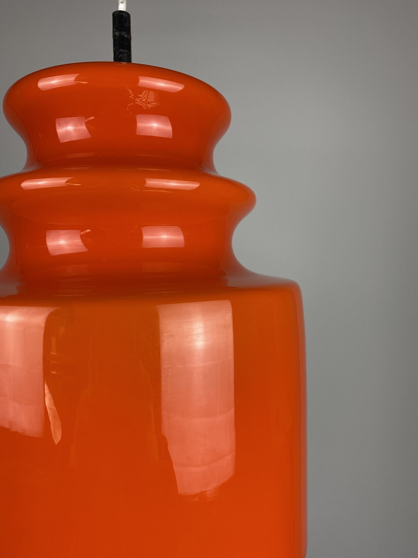 Vintage Orange glass pendant light by Peill and Putzler 1960