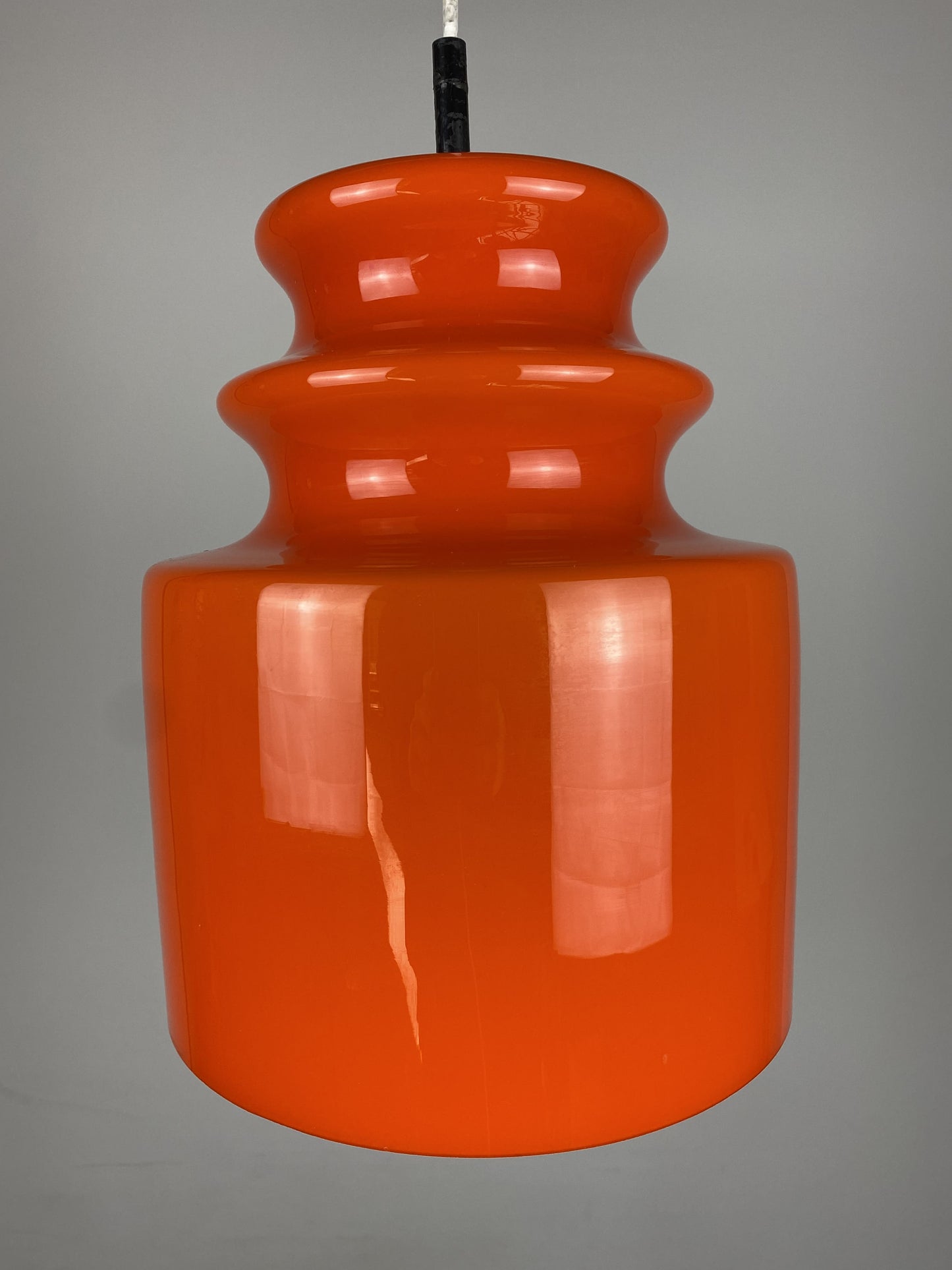 Vintage Orange glass pendant light by Peill and Putzler 1960