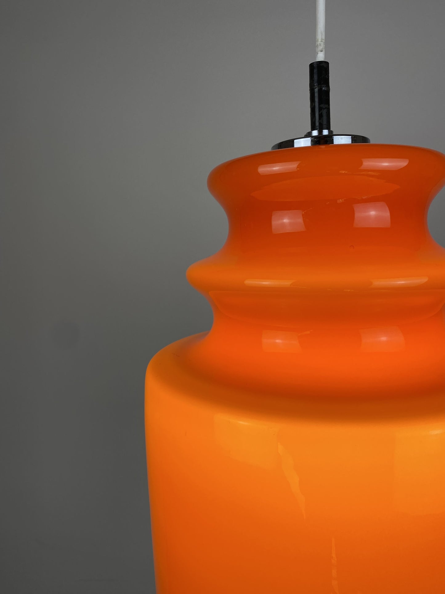 Vintage Orange glass pendant light by Peill and Putzler 1960