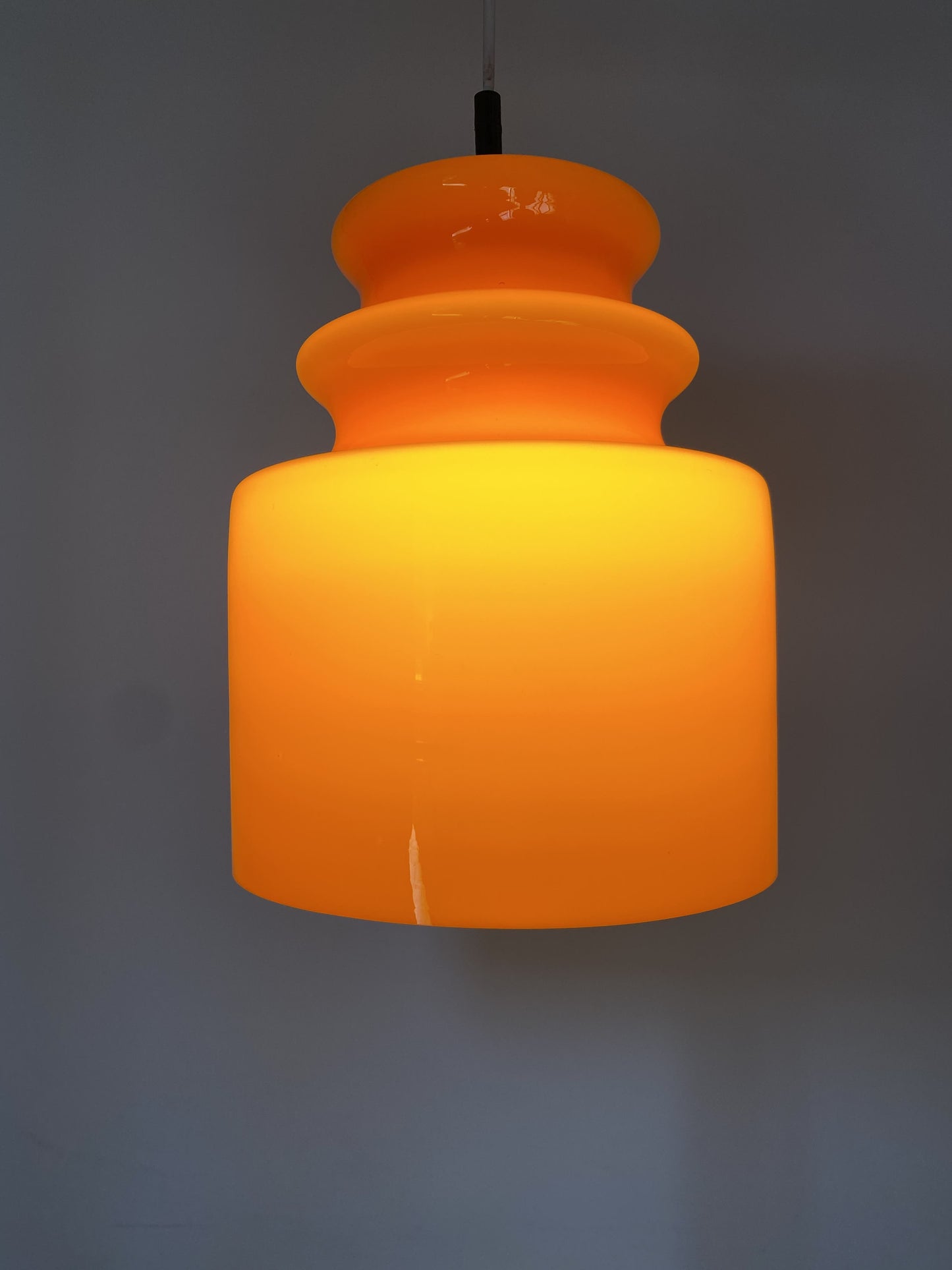 Vintage Orange glass pendant light by Peill and Putzler 1960