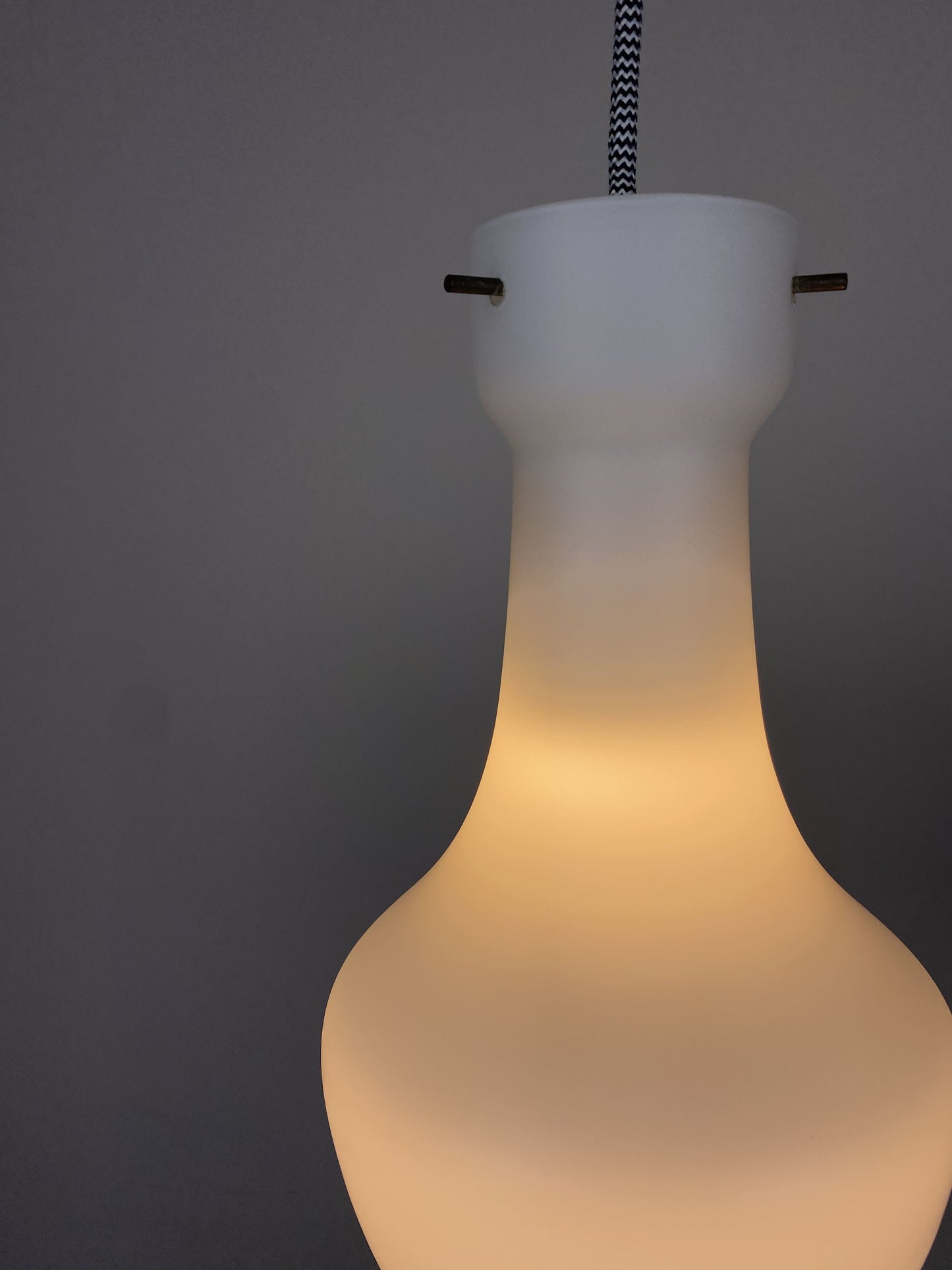 Italian white glass pendant light by Targetti Sankey 1960