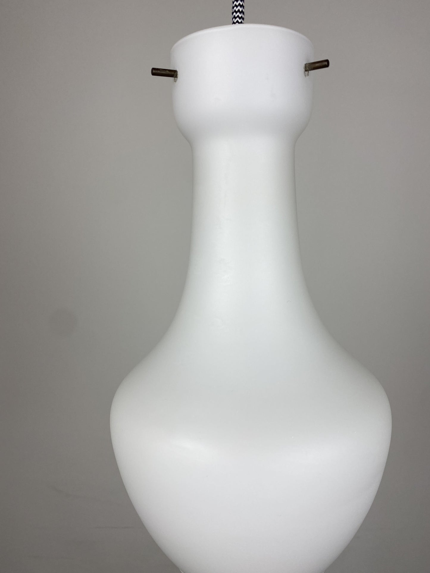 Italian white glass pendant light by Targetti Sankey 1960